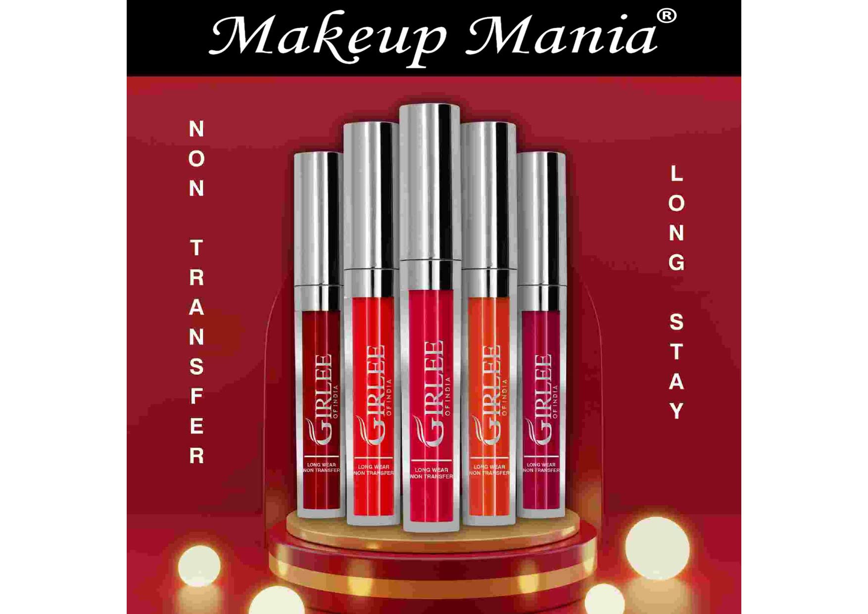 Makeup Mania Girlee Non-Transfer Liquid Lipstick - Matte Long Lasting Lip Color #07 Dark Pink | Perfect for Parties, Date Nights & Everyday Wear