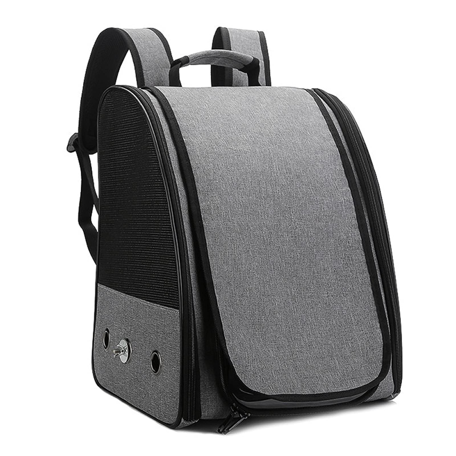 TOMYEUS Lightweight Breathable Bird Travel Backpack Carrier - Portable Pet Cage for Small Birds, Outdoor Adventures & Vet Visits (Gray) - Perfect for Parakeets, Cockatiels & Finches