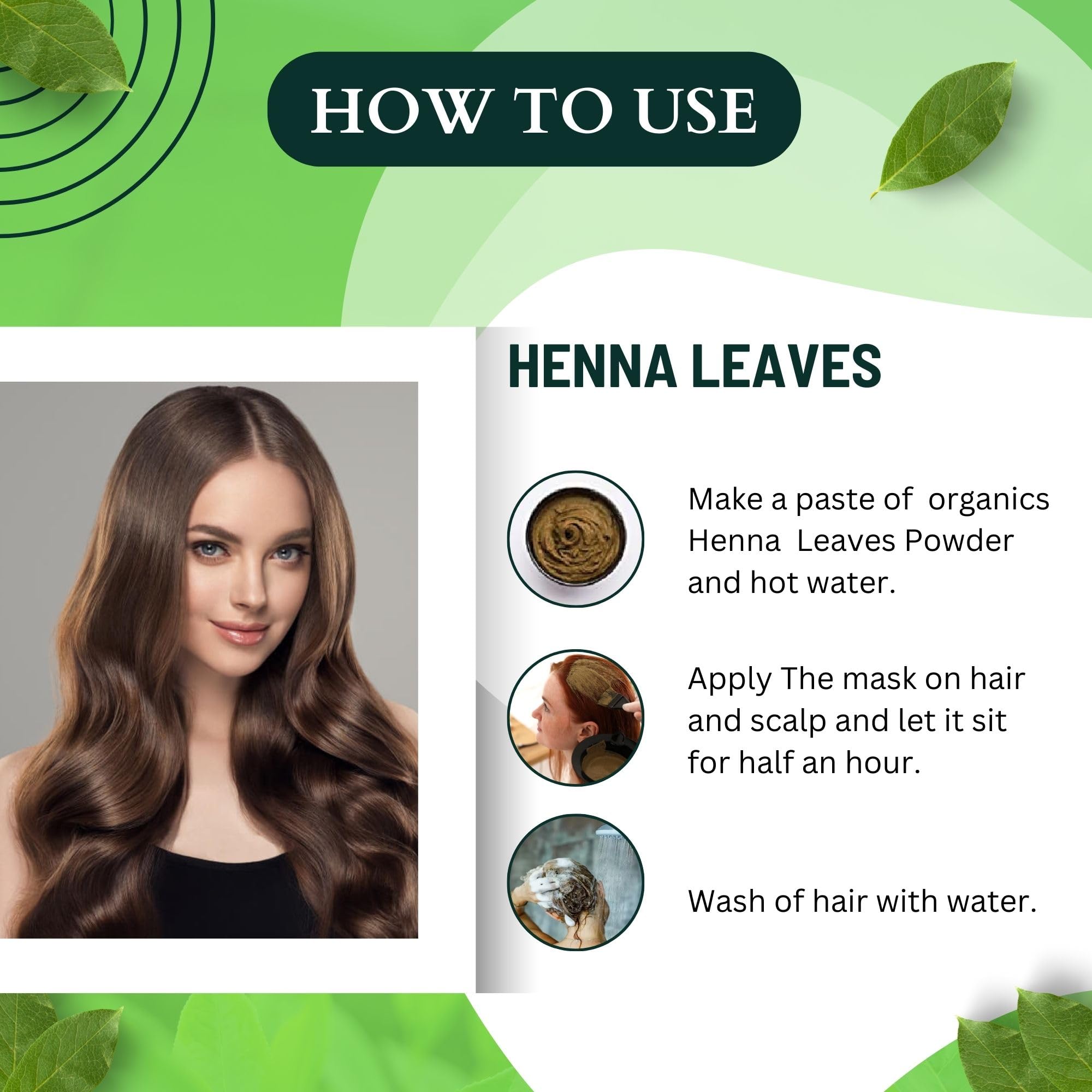 Brijbooti Henna Leaves 200g - 100% Natural Pure Mehndi Powder for Hair Coloring & Body Art | Safe Organic Herbal Dye for Gray Hair Coverage & Bridal Hand Tattoos