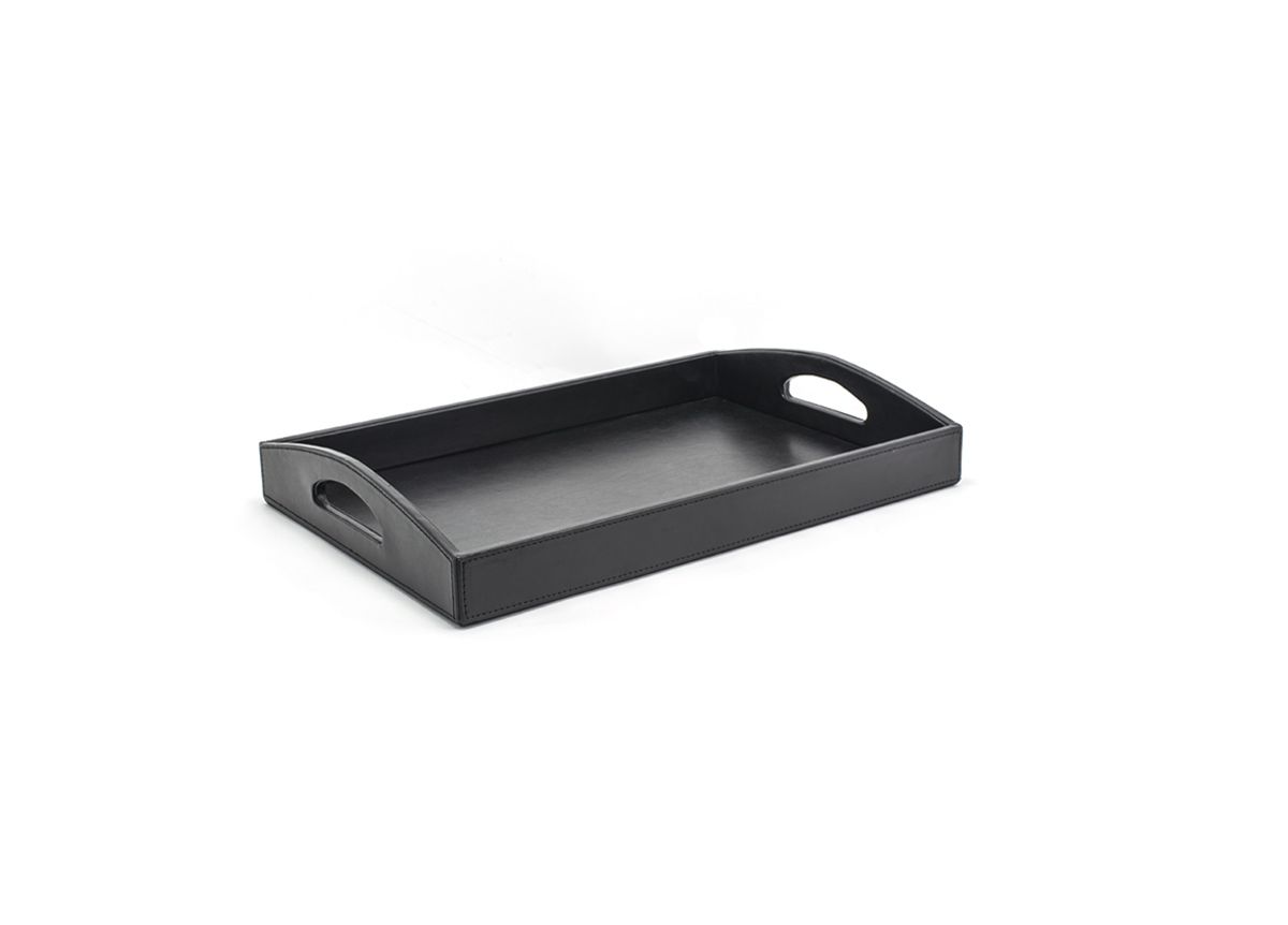 FOH London Handled Serving Tray - 16 x 11 Inches, Set of 4 - Perfect for Entertaining, Dining, and Kitchen Organization