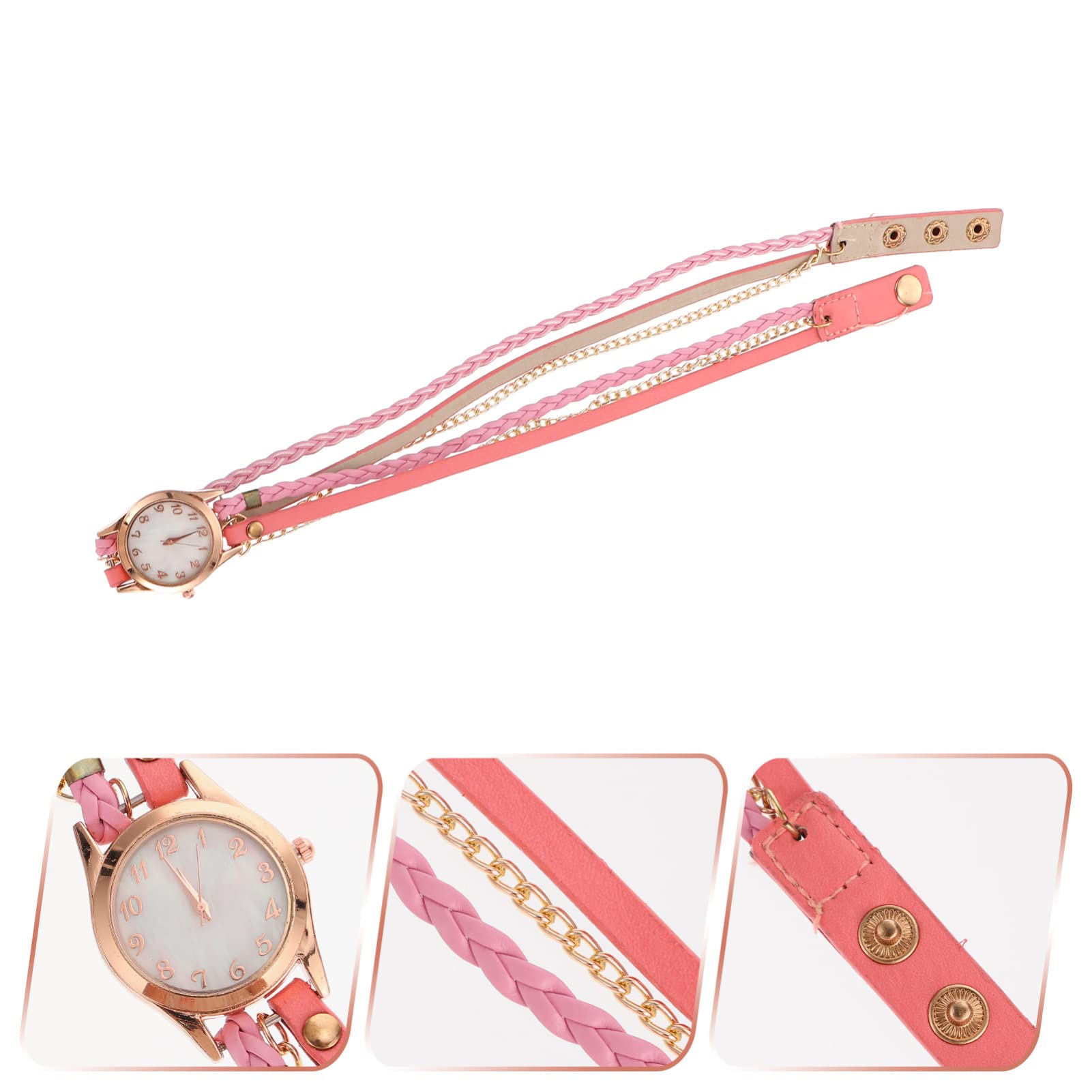 Ibasenice Elegant Women's Watch - Braided Chain Strap Wrist Wrap Watch for Women | Perfect for Casual, Office & Party Wear