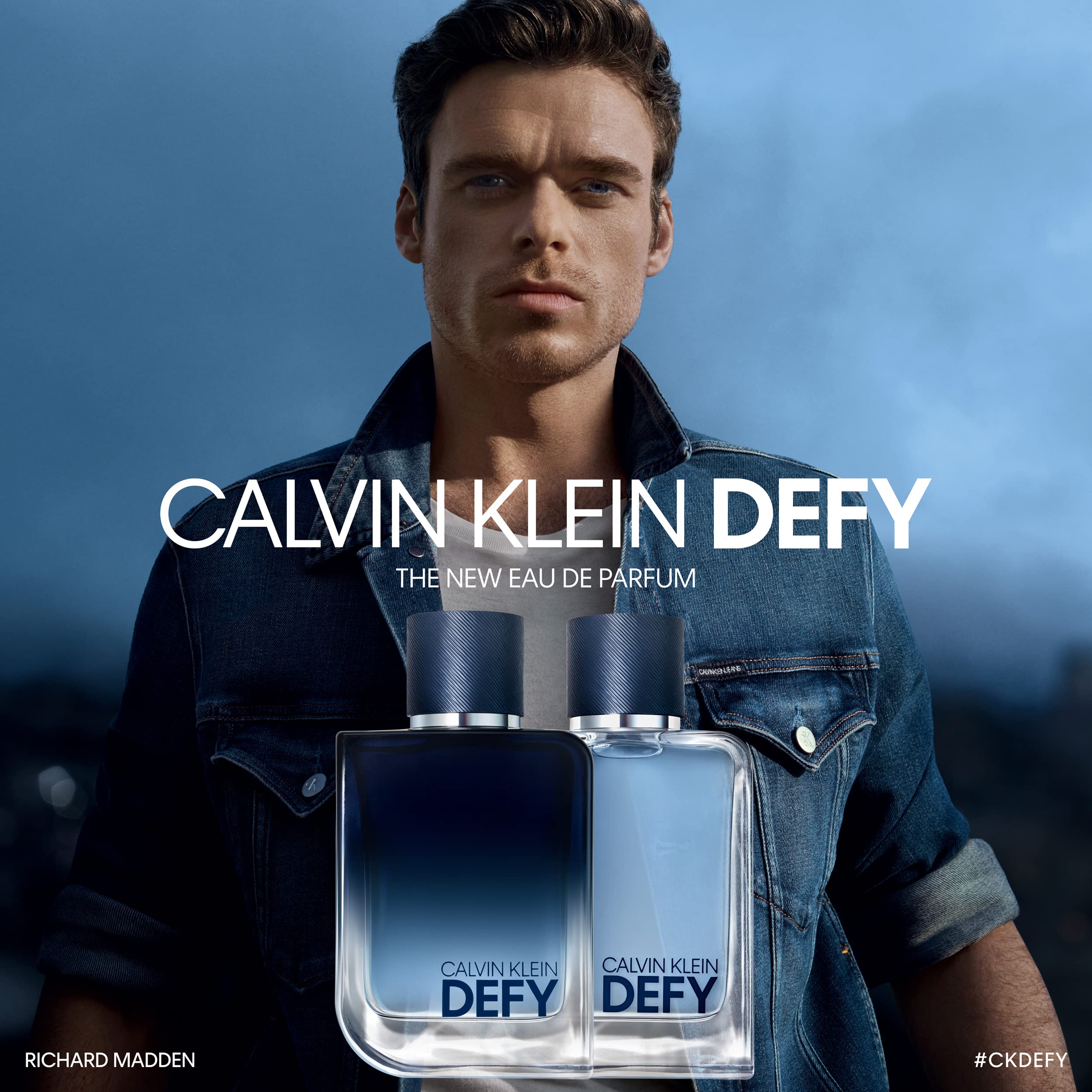 Calvin Klein Defy Eau de Parfum for Men - Woody Leather Cologne with Mandarin Oil, Leather Accord & Vetiver - Long Lasting Fragrance - Perfect for Date Night, Office & Special Occasions