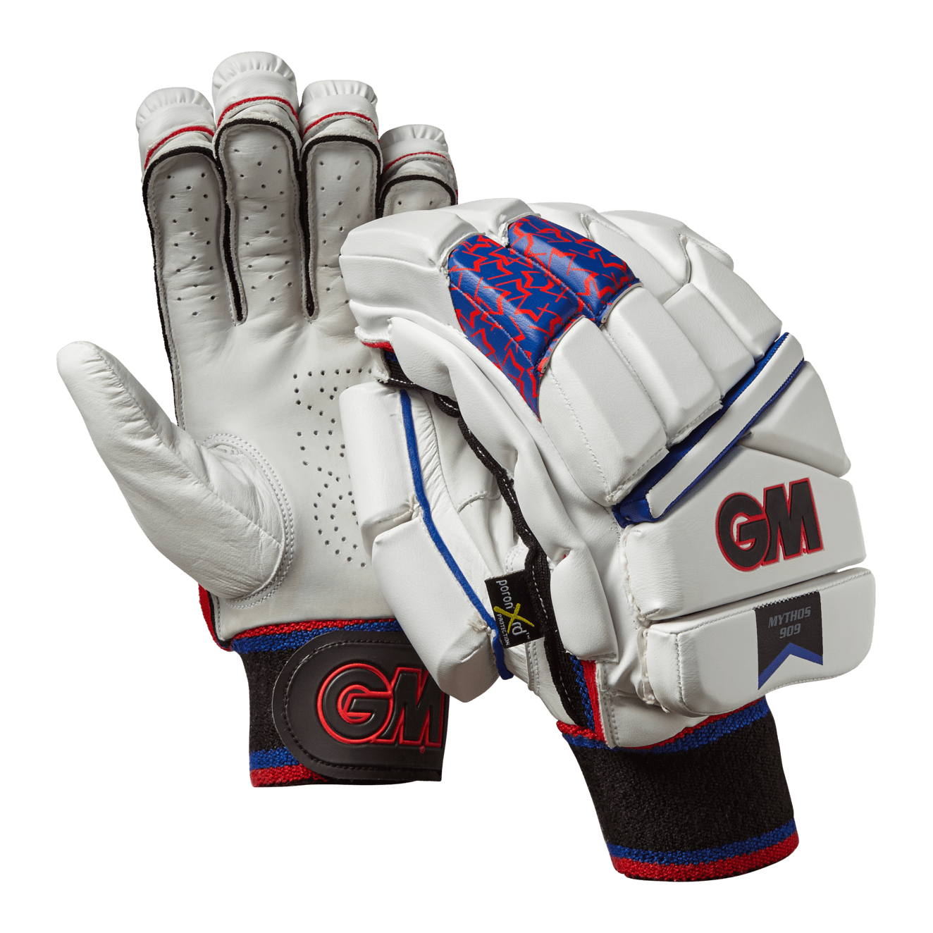 GM Mythos 909 Cricket Batting Gloves - Right Hand (RH) - Premium Leather Protection for Cricket Players - Perfect for Practice, Matches & Training Sessions