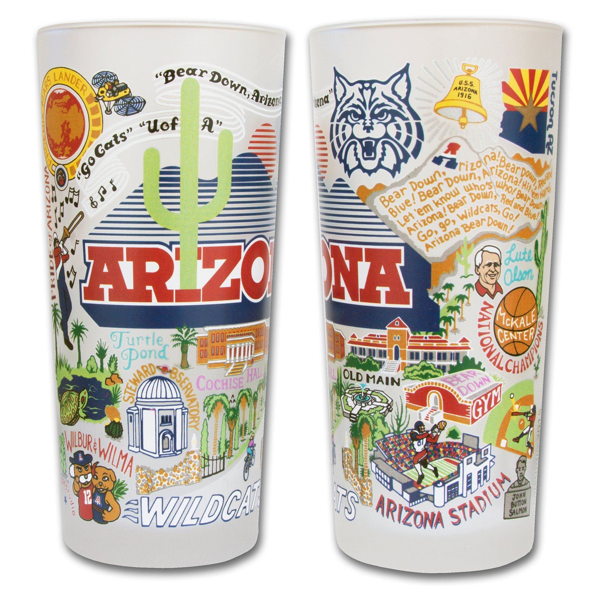 University of Arizona Wildcats 15oz Glass Tumbler - Dishwasher Safe Drinking Cup for UA Alumni & Fans - Perfect for Game Day, Kitchen Use & College Dorm Decor