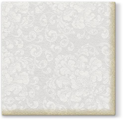 Premium Rococo White Airlaid 1/4 Fold Dinner Napkins - 50 Pack | Elegant Disposable Napkins for Parties, Weddings & Fine Dining