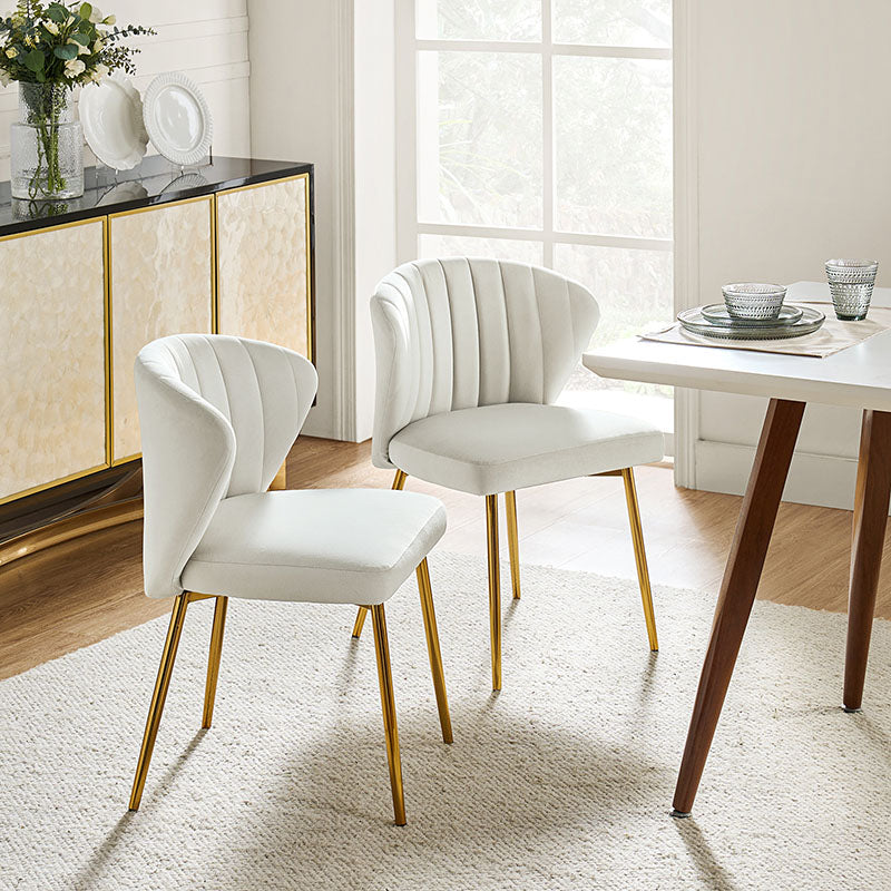 Aruna Side Chair Set - Modern Dining Chairs for Kitchen, Living Room & Office - 2-Piece Wooden Accent Chairs with Cushion - Perfect for Small Spaces, Breakfast Nook & Home Decor