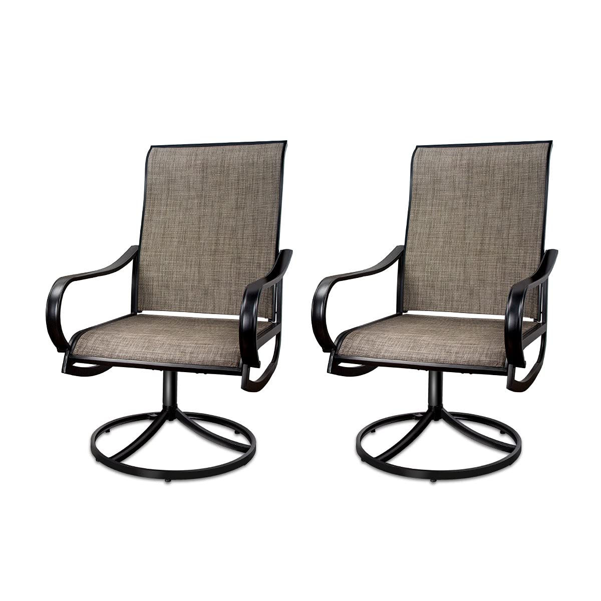 MEOOEM 2-Piece Patio Dining Swivel Chairs Set - Outdoor Textilene Rocking Chairs with Weather-Resistant Design for Garden, Deck & Backyard - Perfect for Relaxing, Entertaining Guests and Outdoor Dining