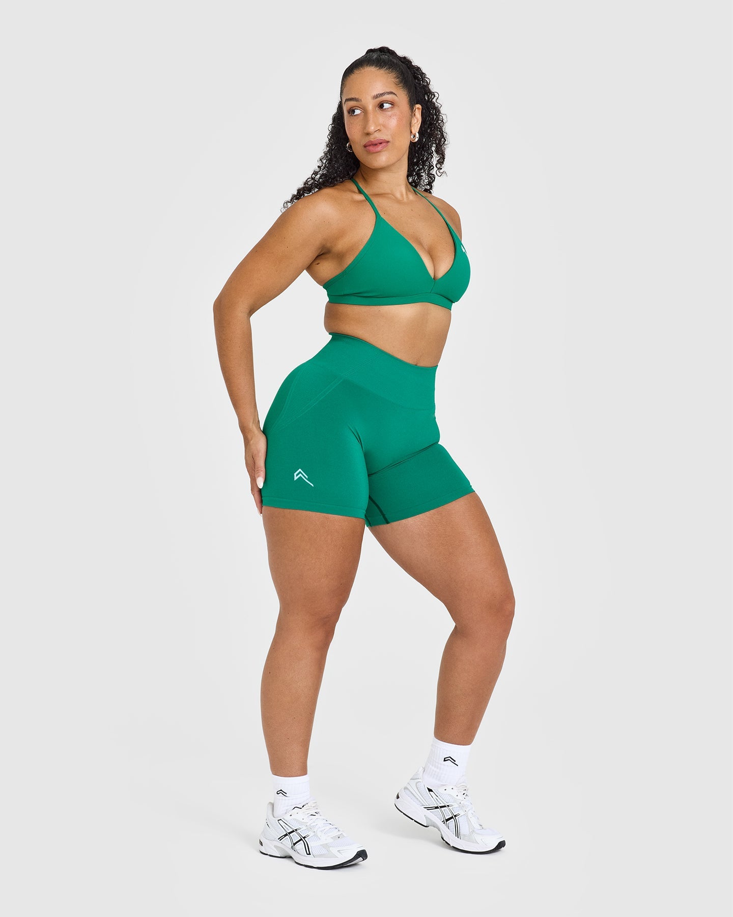 Effortless Seamless Shorts for Women - Emerald Green High Waist Yoga Shorts | Perfect for Workout, Lounge & Summer Activities