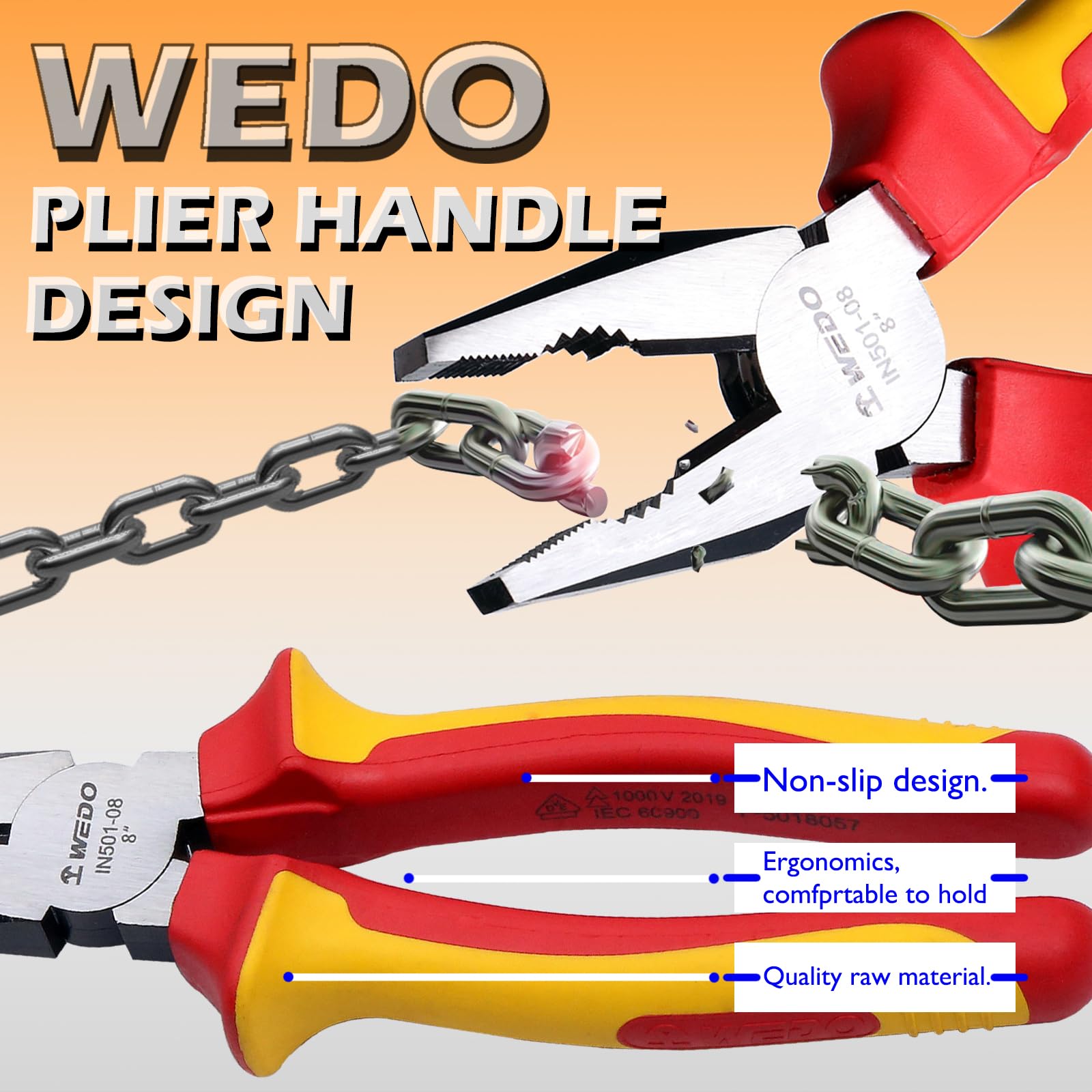16Pcs 1000V Insulated Tool Set with Screwdriver & Pliers - Electrician Repair Kit for Home DIY Projects