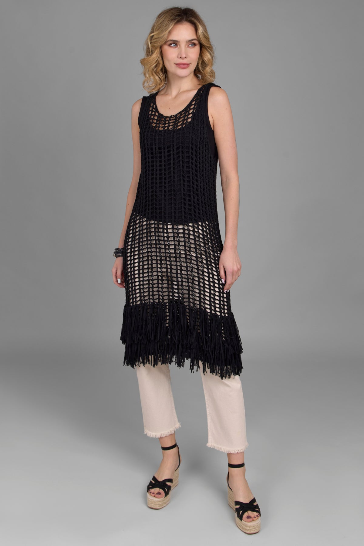 Stylish Open Knit Fringe Cover Up - Lightweight Beach Wrap for Women - Perfect for Poolside, Vacation & Summer Outfits