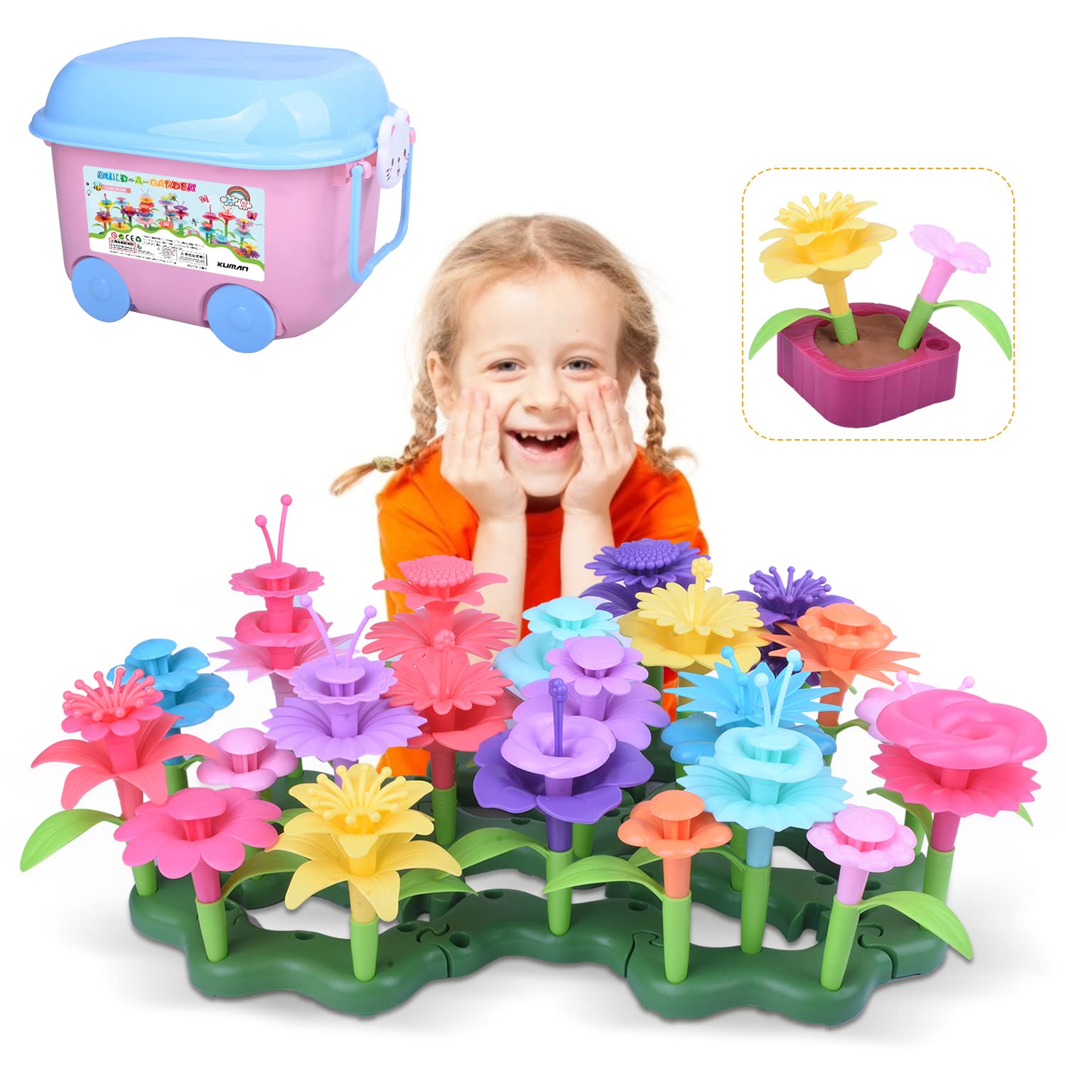 STARTO 151 PCS Flower Garden Building Set - Creative DIY Garden Bouquet Building Blocks, STEM Educational Toys for Kids Ages 3-7, Perfect Birthday Gift for Boys & Girls - Great for Indoor Play, Classroom Activities, and Creative Development