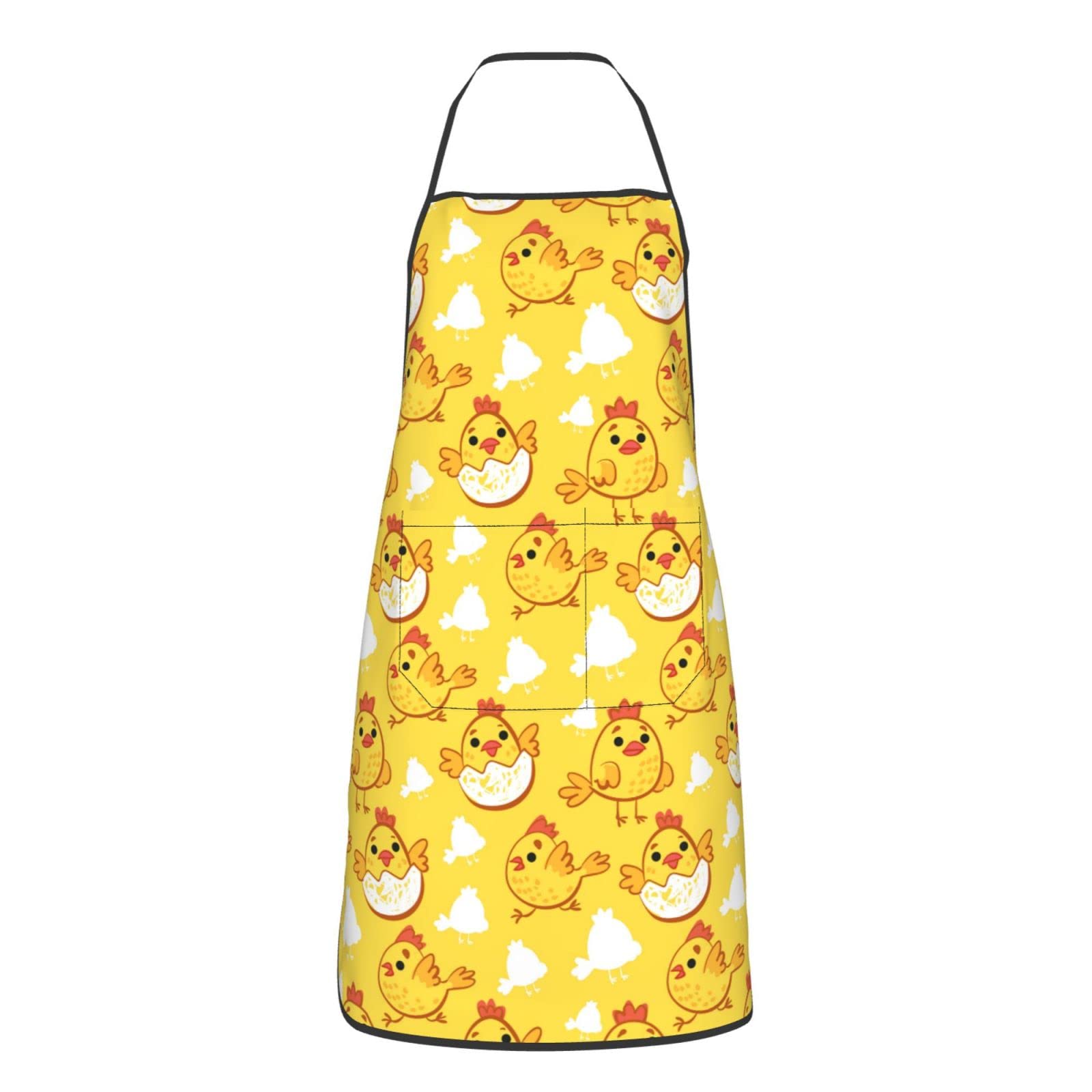 Funny Kawaii Fried Egg Apron - Waterproof Adjustable Kitchen Chef Apron with Pockets for Men & Women - Perfect for BBQ, Cooking, Baking & Cosplay