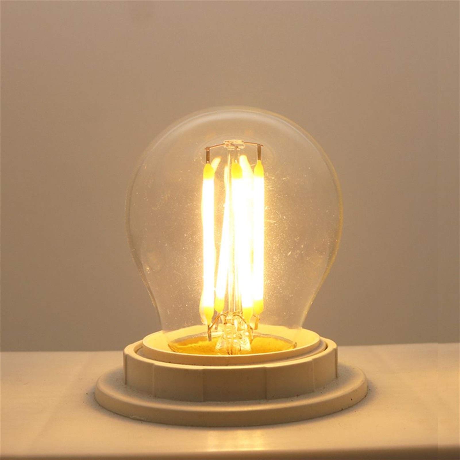 3V E27 LED Light Bulb G45 Solar Powered Pendant Light - 10 Pack Warm White (100mA) - Ideal for Outdoor Street Lighting, Garden Decor, and Solar Chandeliers