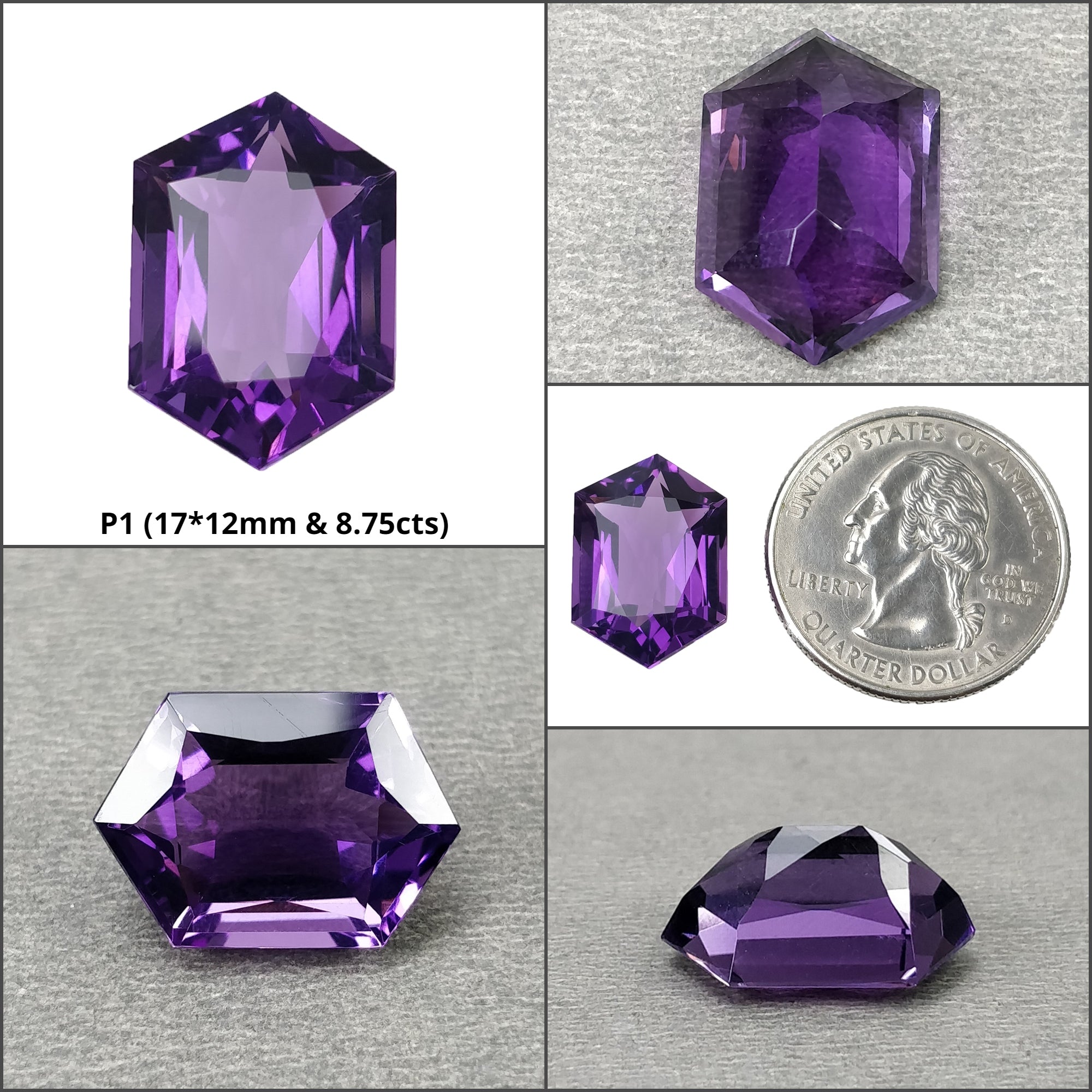 Natural Untreated Purple Amethyst Quartz Gemstone - Hexagon Cut Uneven Shape for Jewelry Making, Healing Crystals & Spiritual Decor