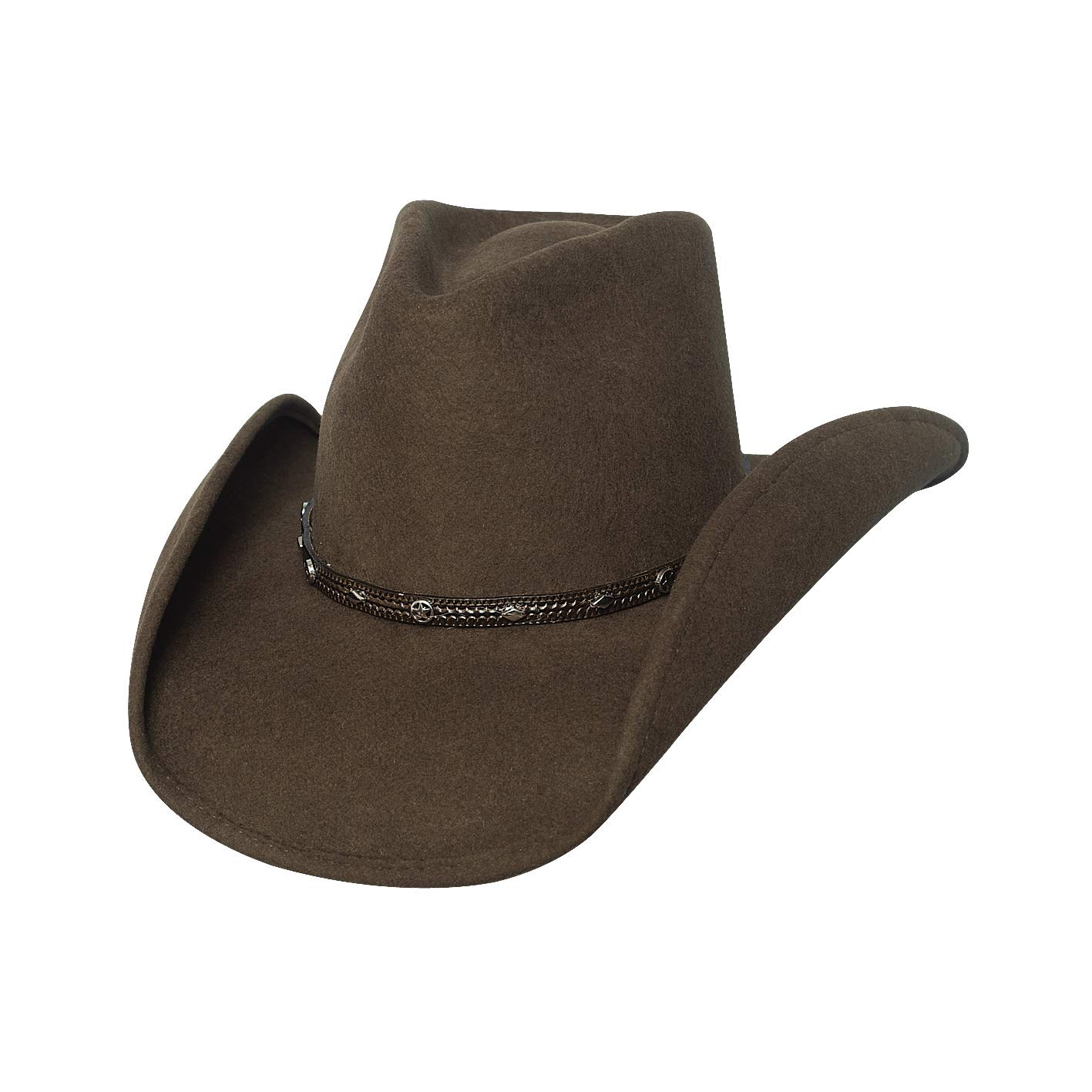 Bullhide Hats 0328BR Thunderbird Felt Brown Cowboy Hat for Men - Western Style Rancher Hat with Leather Band - Perfect for Rodeo, Country Music Festivals & Outdoor Adventures