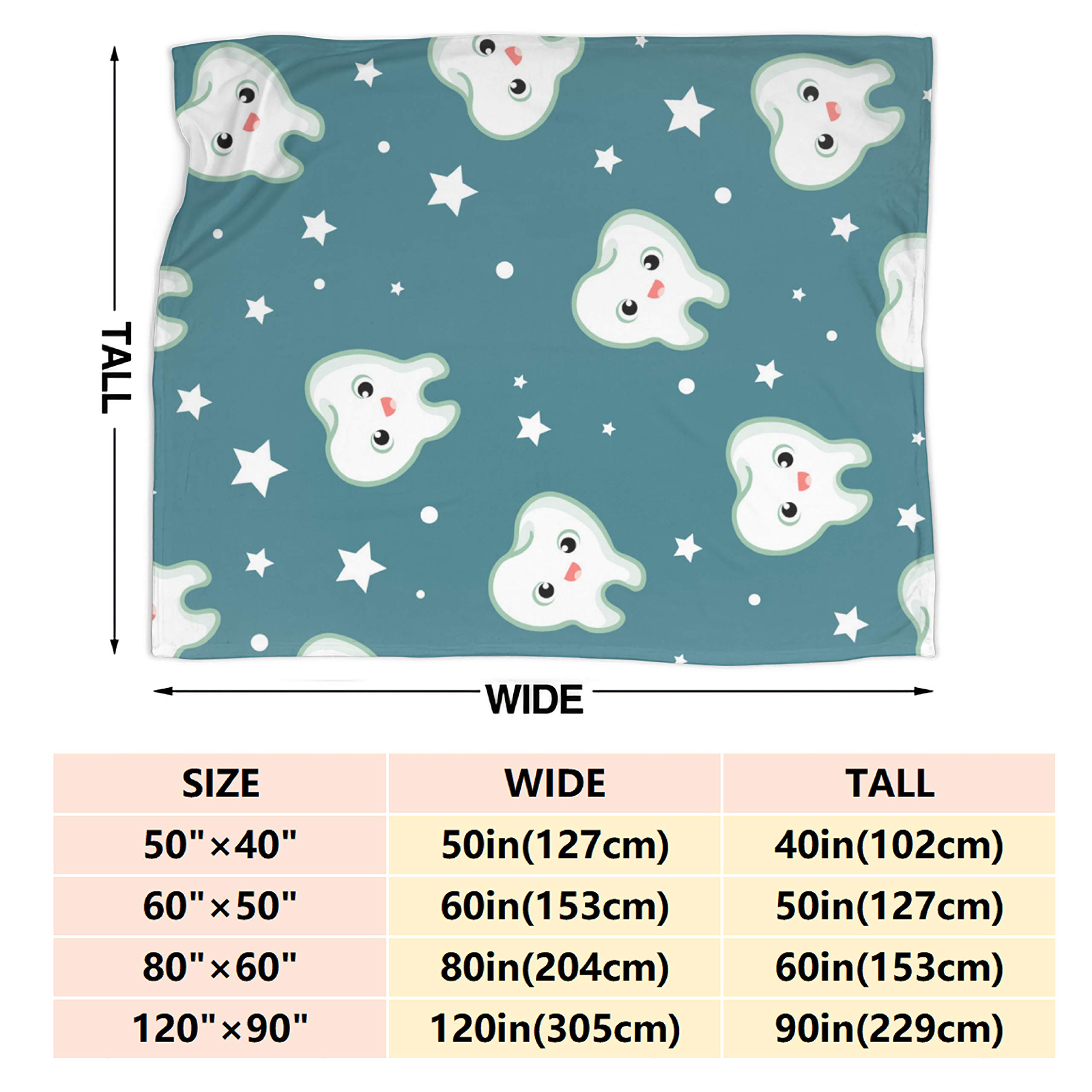 Pindola Funny Teeth Throw Blanket - 80x60 Inch Soft Cozy Lightweight Blanket for Couch, Bed & Home Decor - Perfect for Gifts, Movie Nights & Winter Warmth