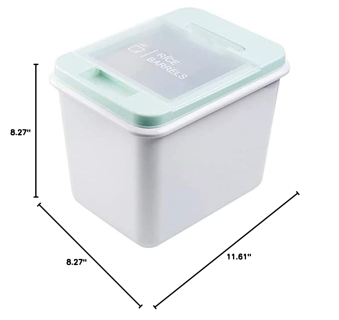 10KG Airtight Cereal Dispenser & Food Storage Container - Kitchen Organizer for Rice, Grains, Cat Food - BPA-Free Plastic with Locking Lid (Green) | Perfect for Pantry, Kitchen Counter & Bulk Food Storage