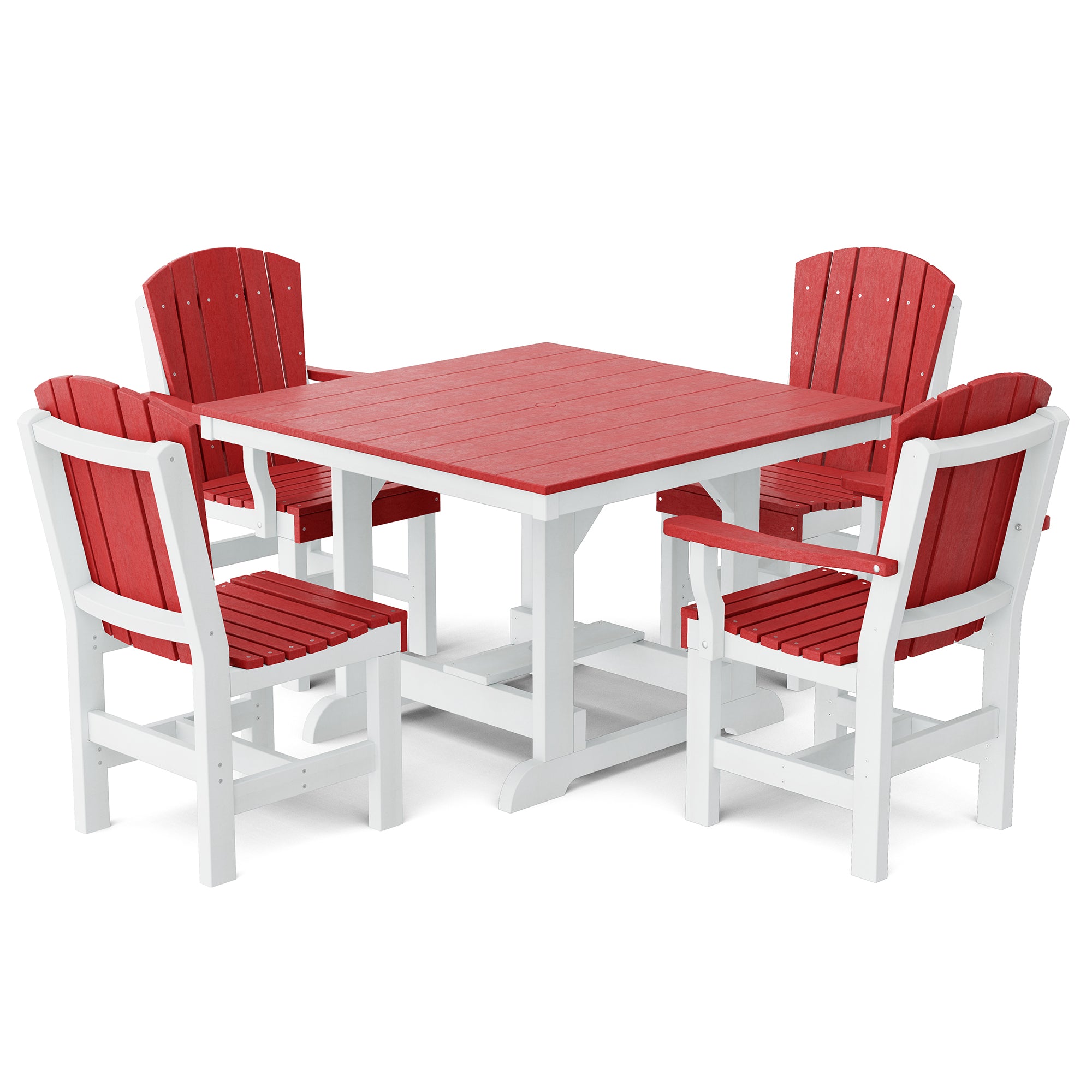 Heritage 5-Piece 44x44 Inch Square Outdoor Dining Set with Cushions - Perfect for Patio, Garden, and Backyard Entertaining