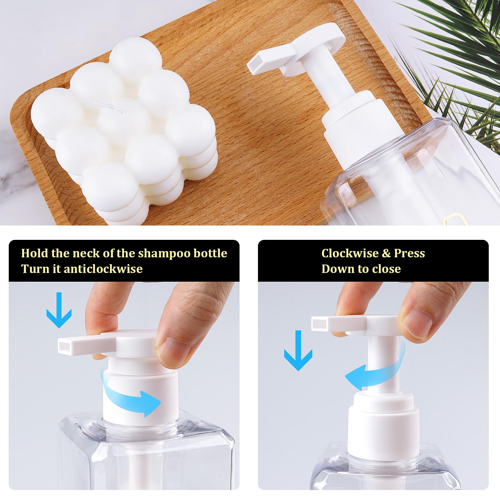 Refillable Shampoo and Conditioner Dispenser Set - 3 Pack 18.6oz/550ml Plastic Pump Bottles for Shower, Bathroom & Gym - Clear Empty Soap Dispensers with Permanent Labels - Perfect for Body Wash, Lotion or Liquid Soap Storage