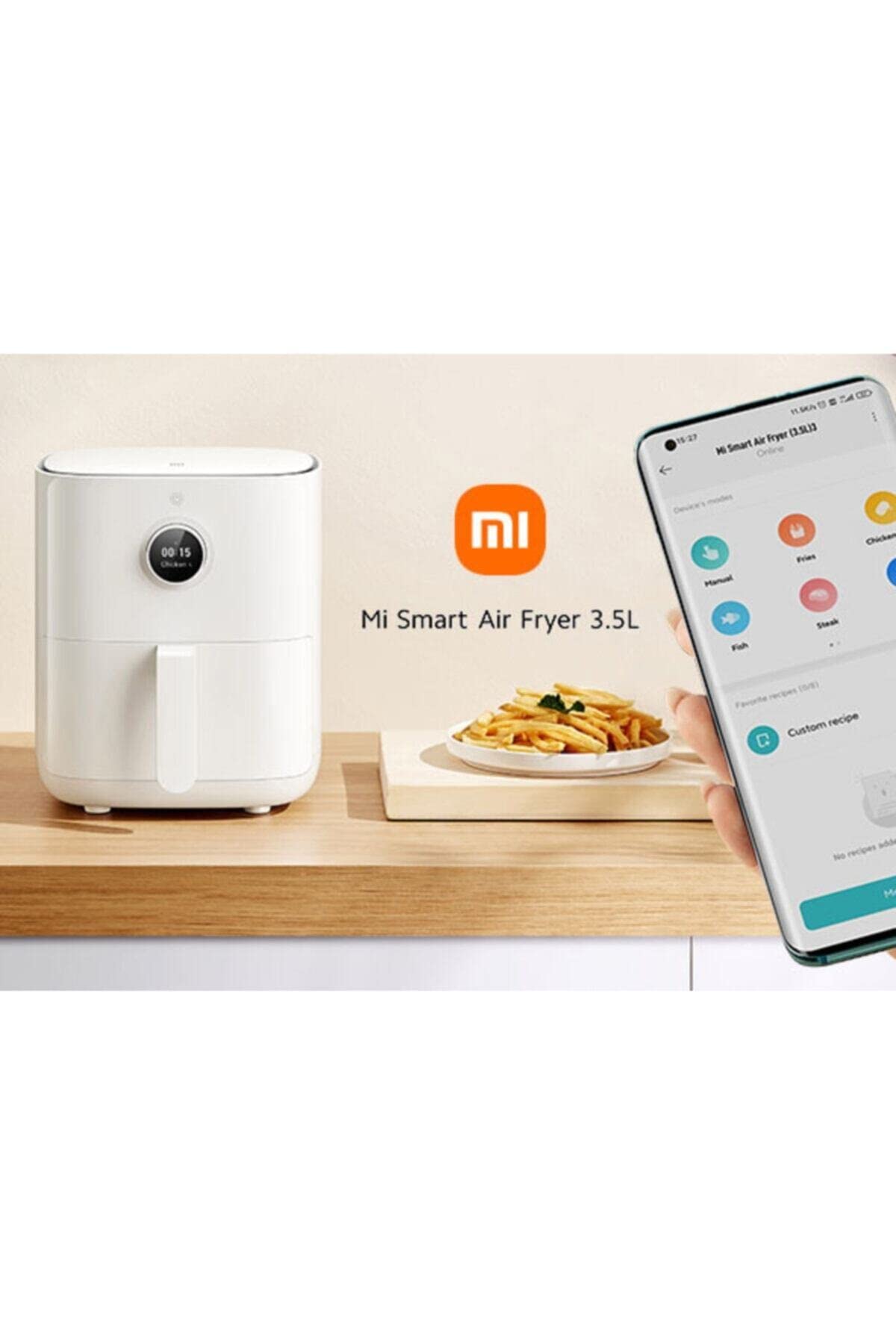 Xiaomi Mi Smart Air Fryer 3.5L - Intelligent App-Controlled Air Fryer with OLED Display, Dual Cooking Space, 40°-200°C Temperature Range - Perfect for Healthy Frying, Baking, Roasting & Reheating in Kitchens & Small Spaces