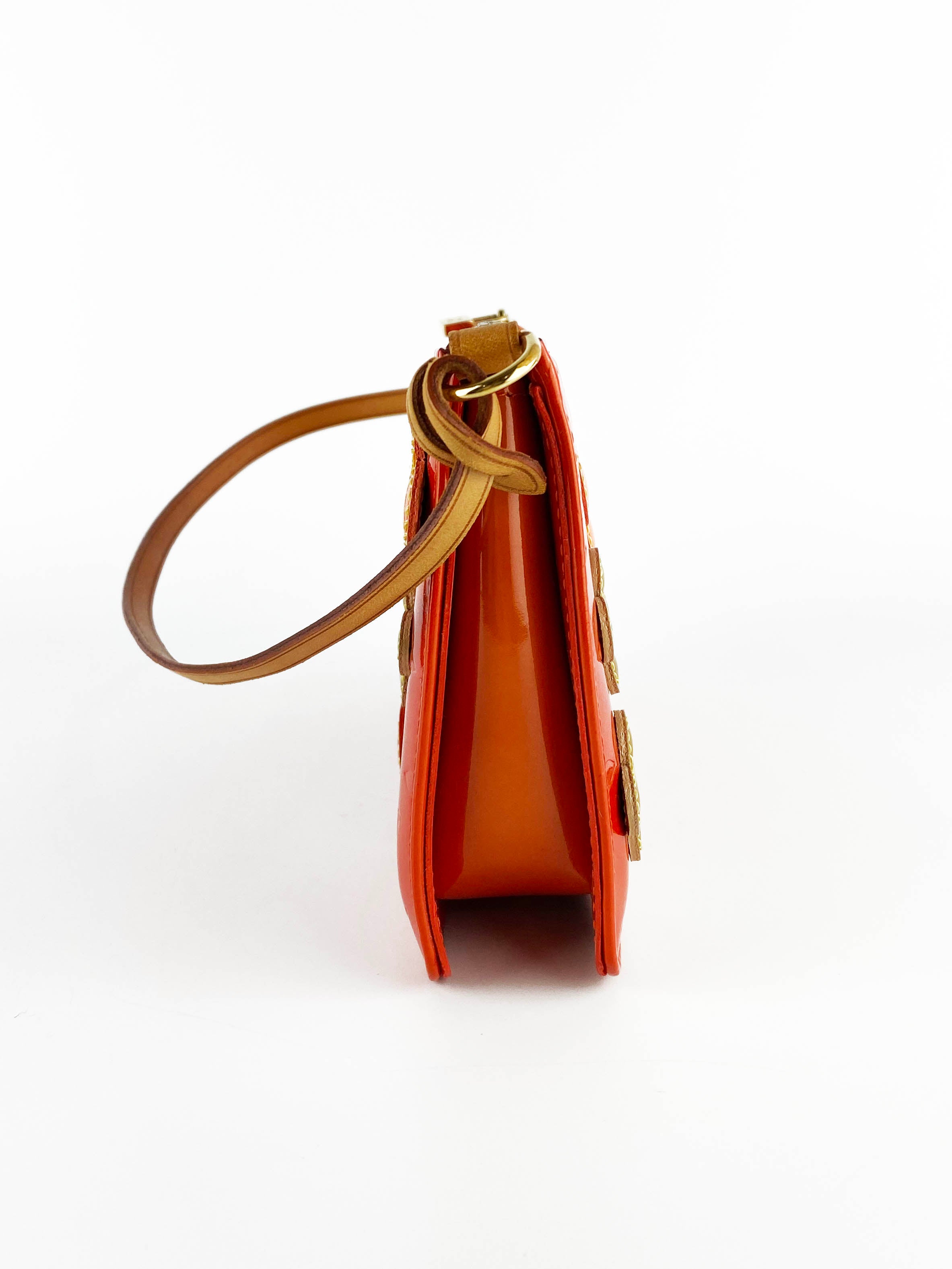 Authentic Louis Vuitton Orange Lexington Fleurs Pochette Crossbody Bag - Luxury Designer Handbag for Women, Perfect for Date Night & Evening Events