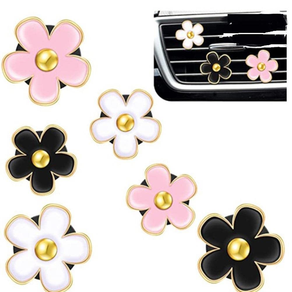 6 Pcs Floral Car Air Vent Clips - Lovely Flower Aromatherapy Car Air Freshener Decor for Home & Office | Car Vent Accessories for Aromatherapy & Air Freshening