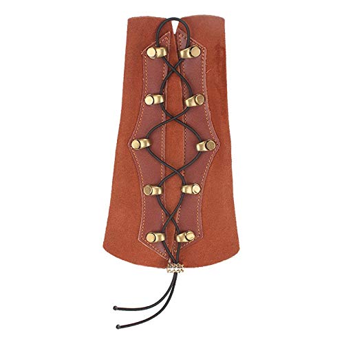 1PC Brown Leather Archery Wristband Protector - Adjustable Arm Guard for Hunting & Bow Shooting - Durable Bow and Arrow Accessories for Outdoor Sports & Target Practice