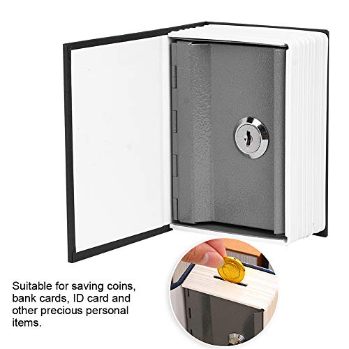 Mini Book Safe Box with Key - 5.9x5.1x4.7 Inch Secret Storage for Cash, Jewelry & Valuables - Decorative Book Lock Box for Home, Office & Travel Security