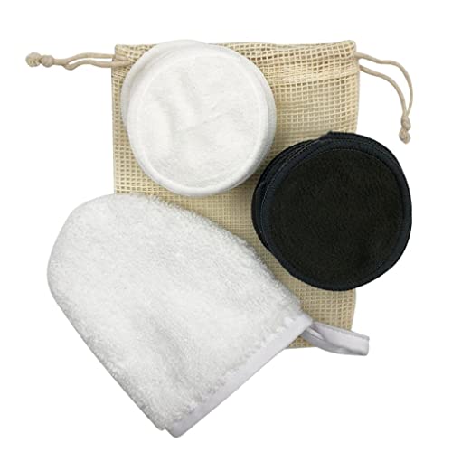 Organic Cotton Reusable Makeup Remover Pads - Eco-Friendly Facial Cleansing Pads Set (16 Pack) | Gentle on Skin | Perfect for Daily Makeup Removal & Skincare Routine