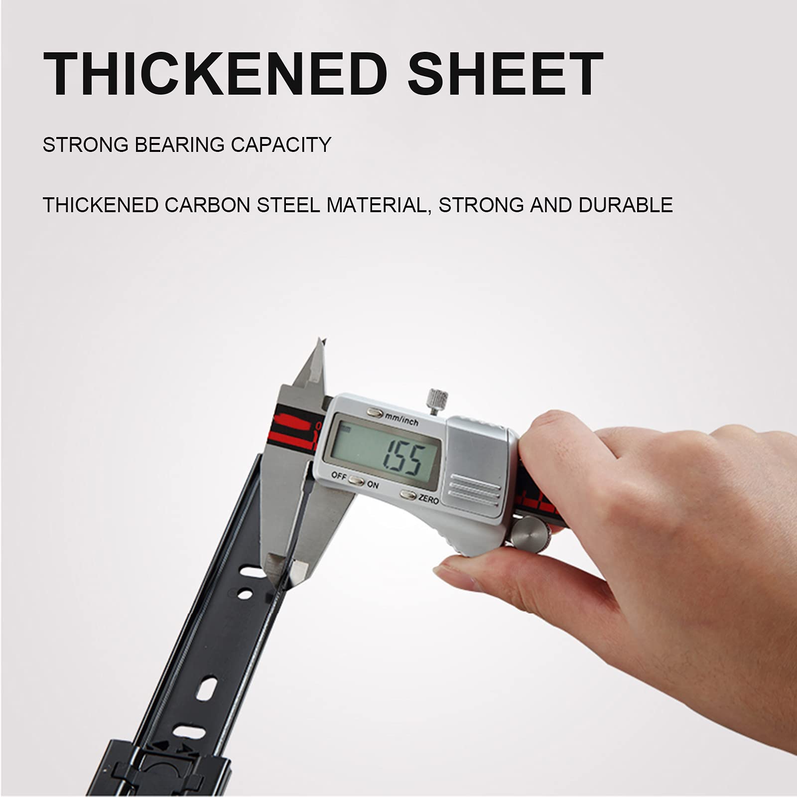 Heavy Duty Full Extension Drawer Slides 600mm - 3 Fold Ball Bearing Side Mount Drawer Runners for Cabinets (45kg Load Capacity, 1 Pair, 10in/250mm) - Perfect for Kitchen Cabinets, Office Furniture, and Storage Organization
