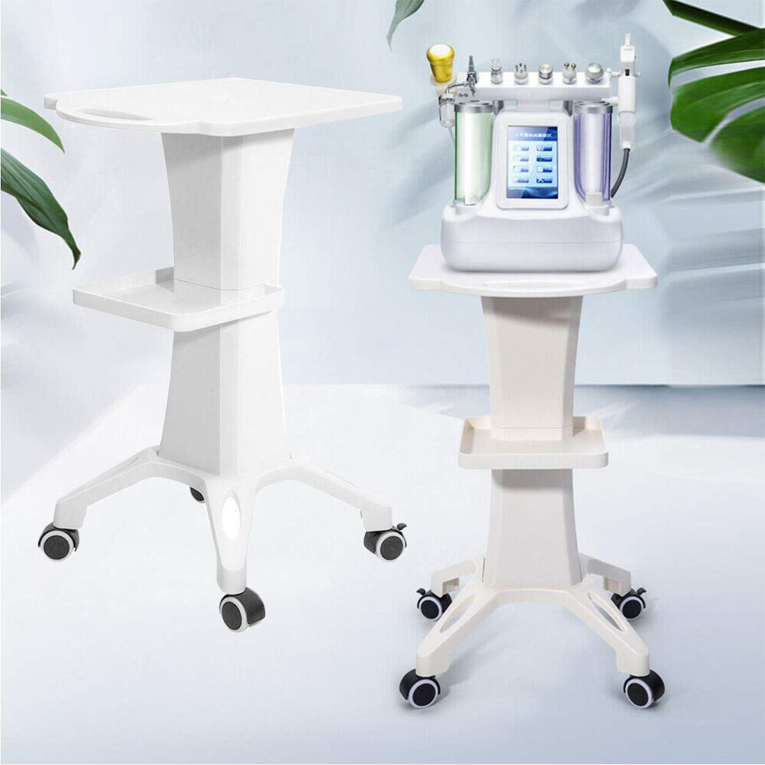 Professional Salon Medical Trolley Cart - Rolling Hair Styling Tray Stand with Lightweight Design for Beauty Tools & Instruments | Perfect for Mobile Spa Services, Hairdresser Storage & Salon Organization (White)