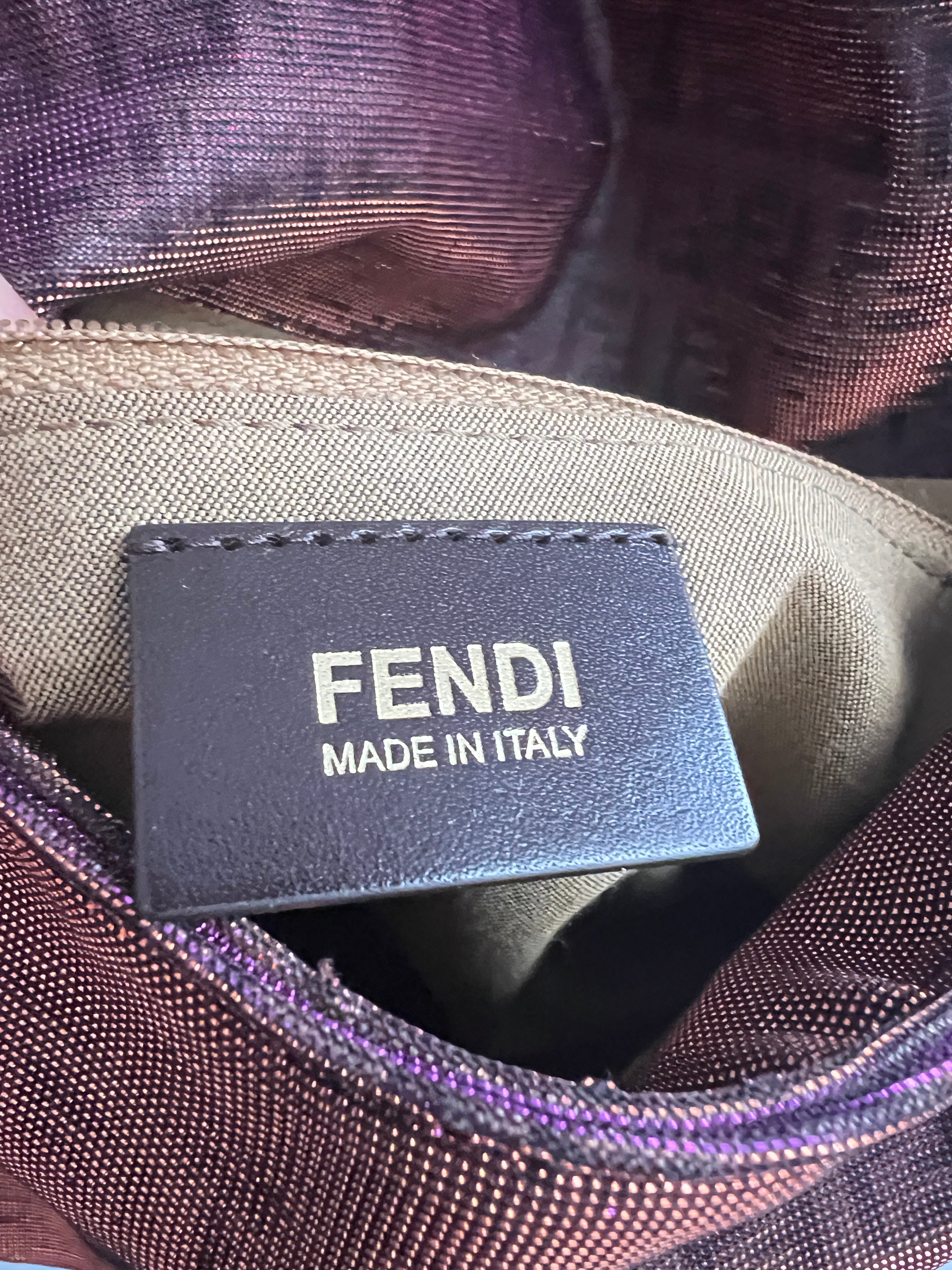 Fendi Purple Zucchino Mamma Baguette Bag - Luxury Designer Handbag for Women | Perfect for Evening Parties, Date Nights & Special Occasions