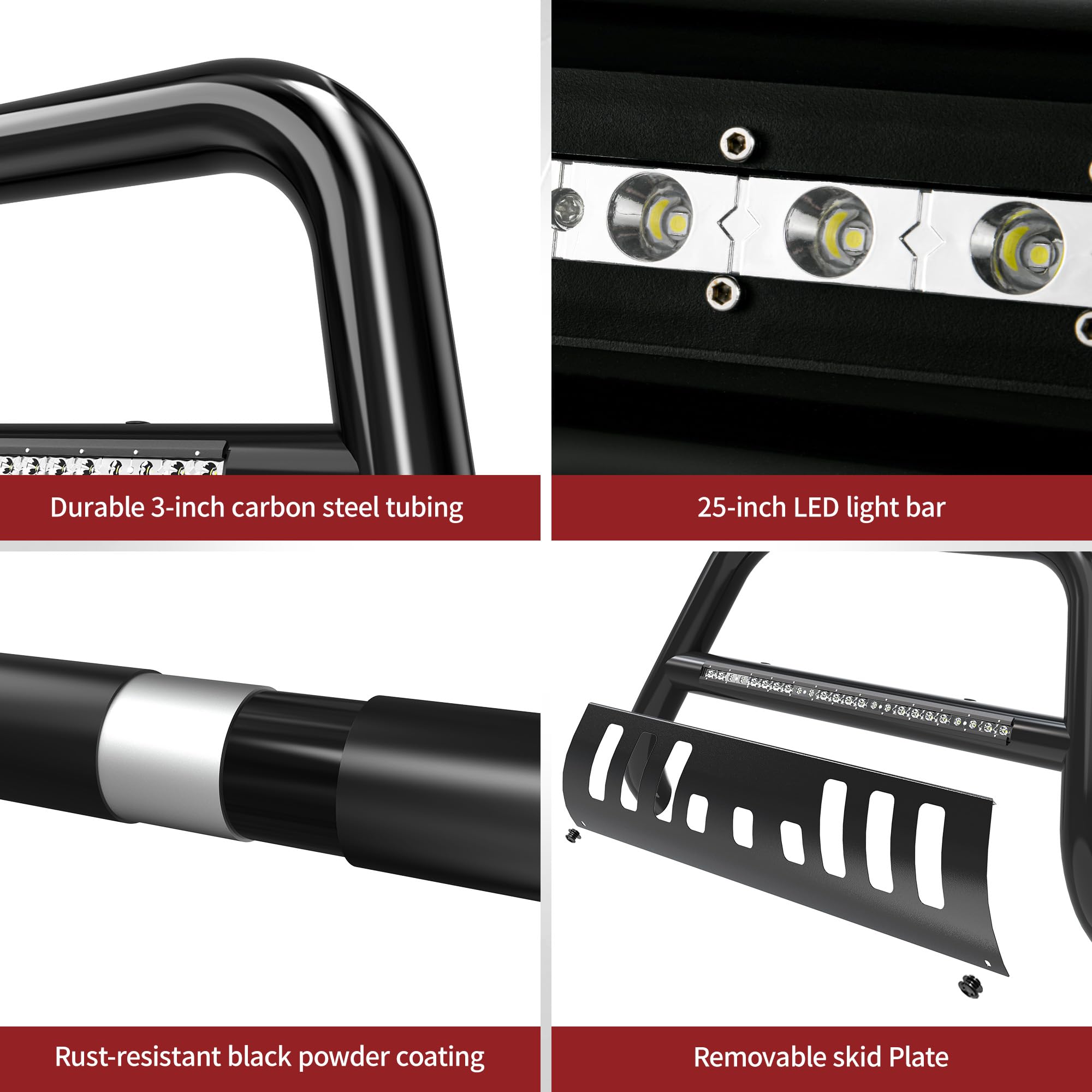 YITAMOTOR Bull Bar with LED Light for 2005-2021 Nissan Frontier - 3