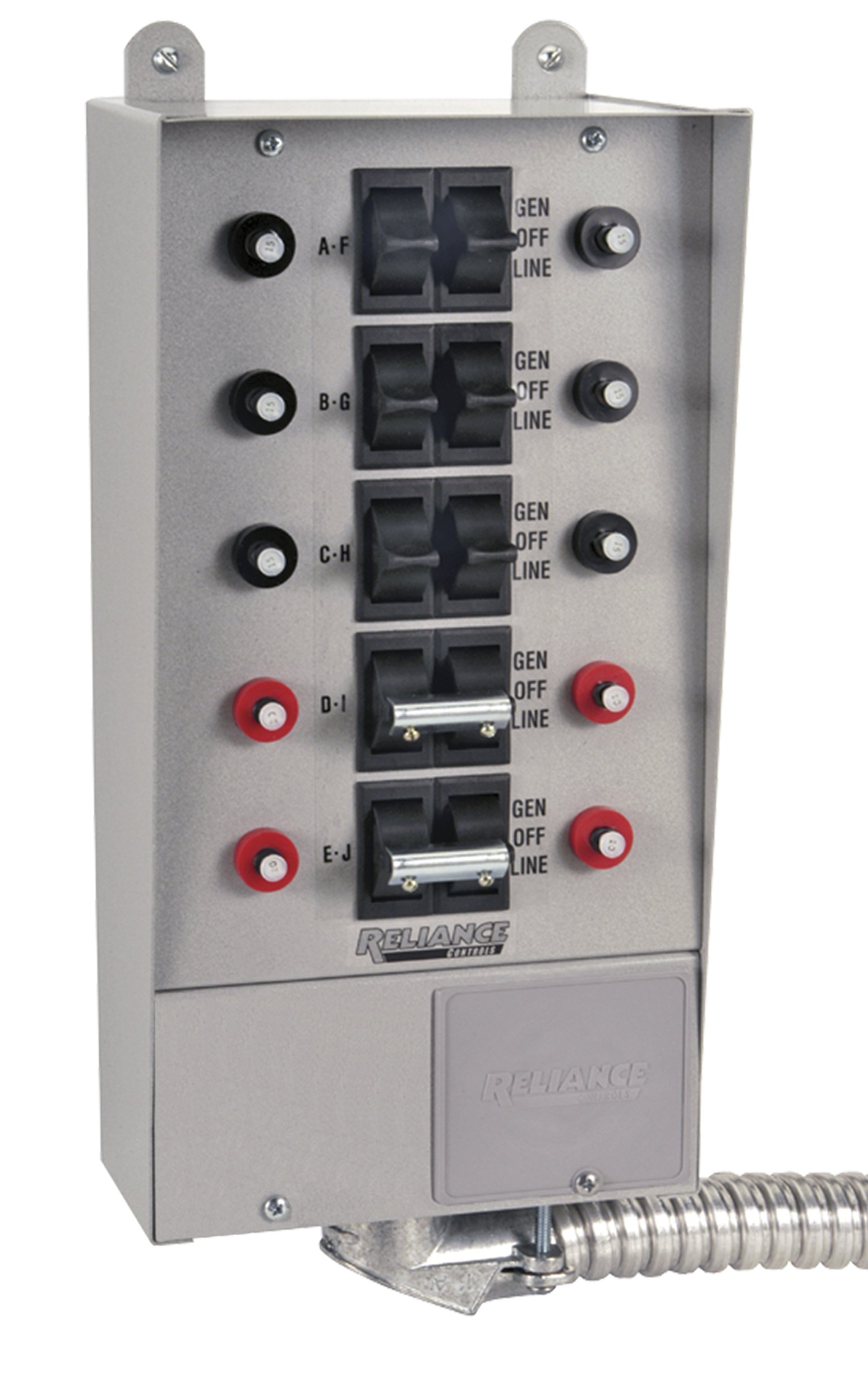 Reliance Controls 31410B Pro/Tran 10-Circuit 30-Amp Indoor Generator Transfer Switch - Safe Power Backup for Home & Emergency Use During Outages