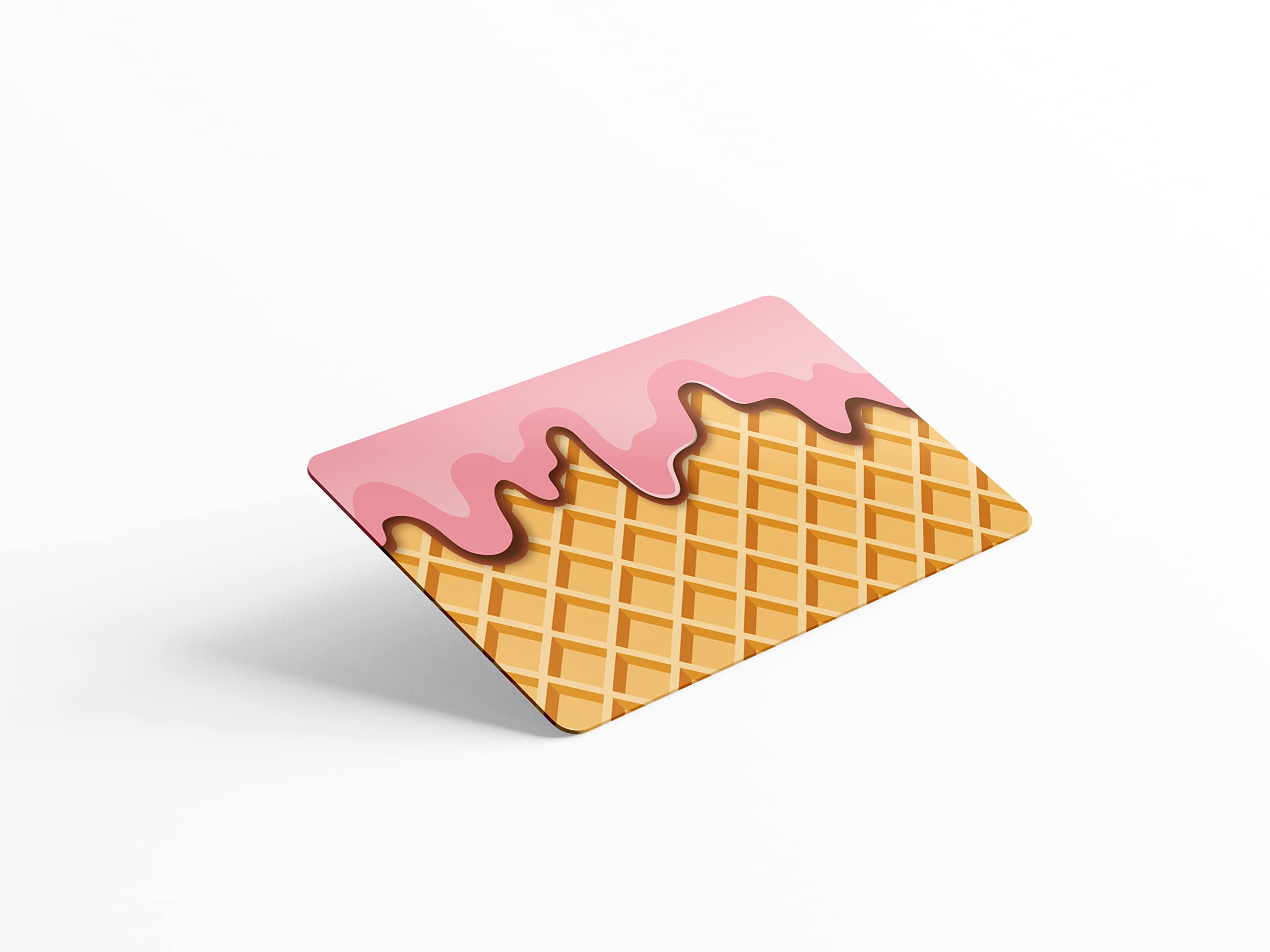 4pcs Kawaii Waffle Ice Cream Credit Card Skins - Premium 3M Vinyl Waterproof Stickers for Debit Cards | Bubble-Free Application | Cute Wallet Accessories for Girls & Teens