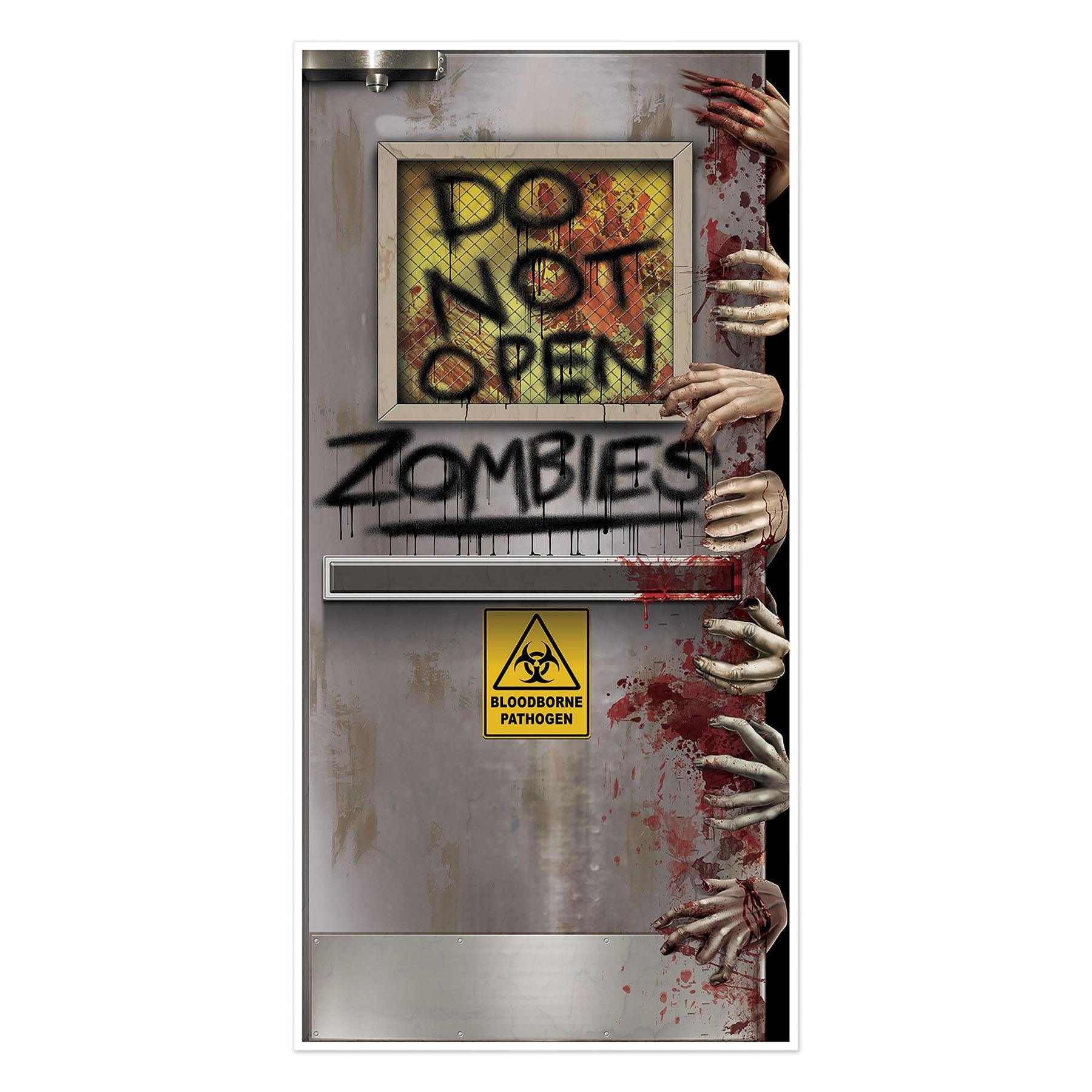 12 Pack Beistle Halloween Zombies Lab Door Cover - Spooky Decor for Halloween Party, Haunted House, and Classroom Decorations