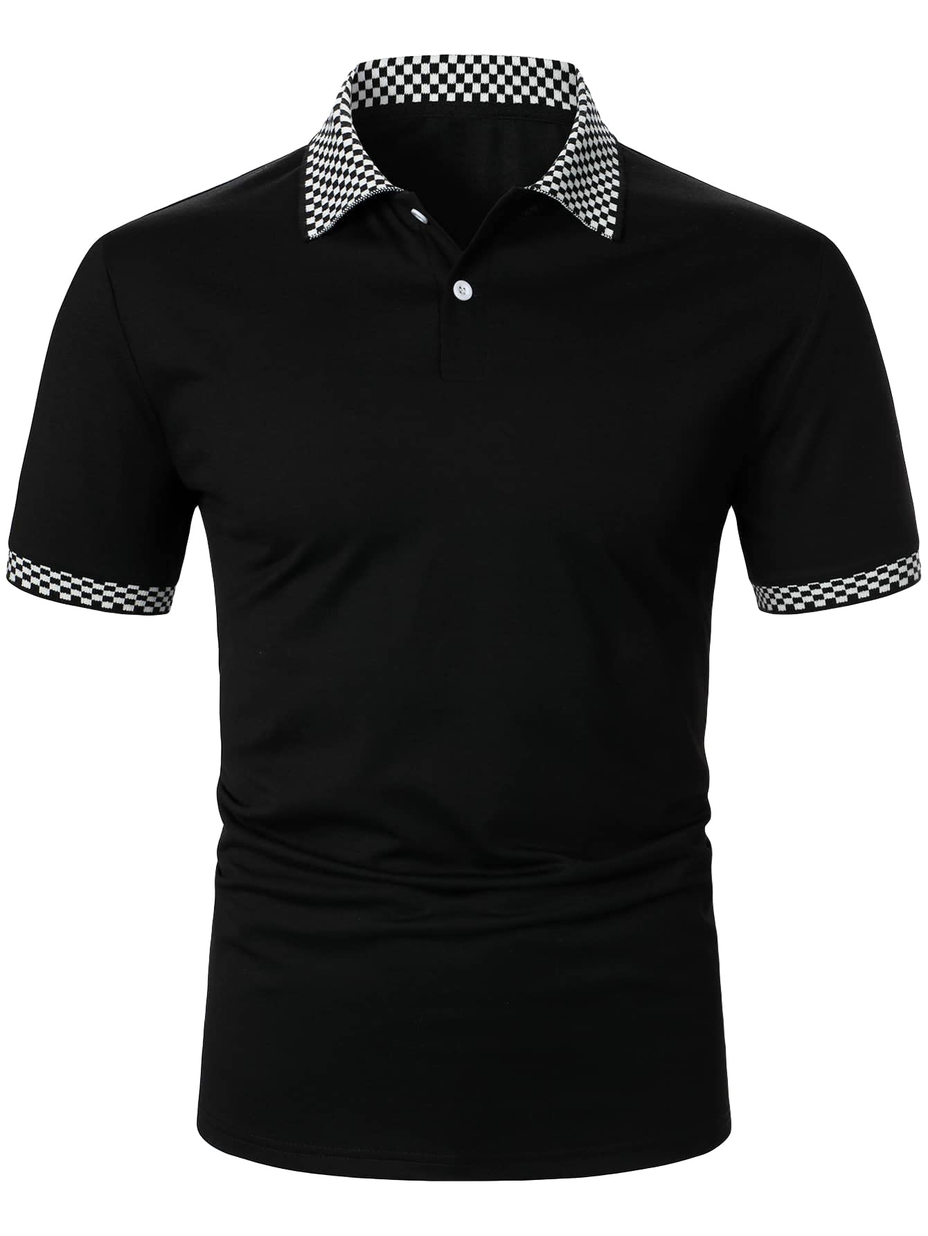 WDIRARA Men's Short Sleeve Polo Shirts - Color Block Design with Antler Embroidery, Casual Work Shirt for Men (Blue/Red/White) - Perfect for Office, Golf & Outdoor Activities