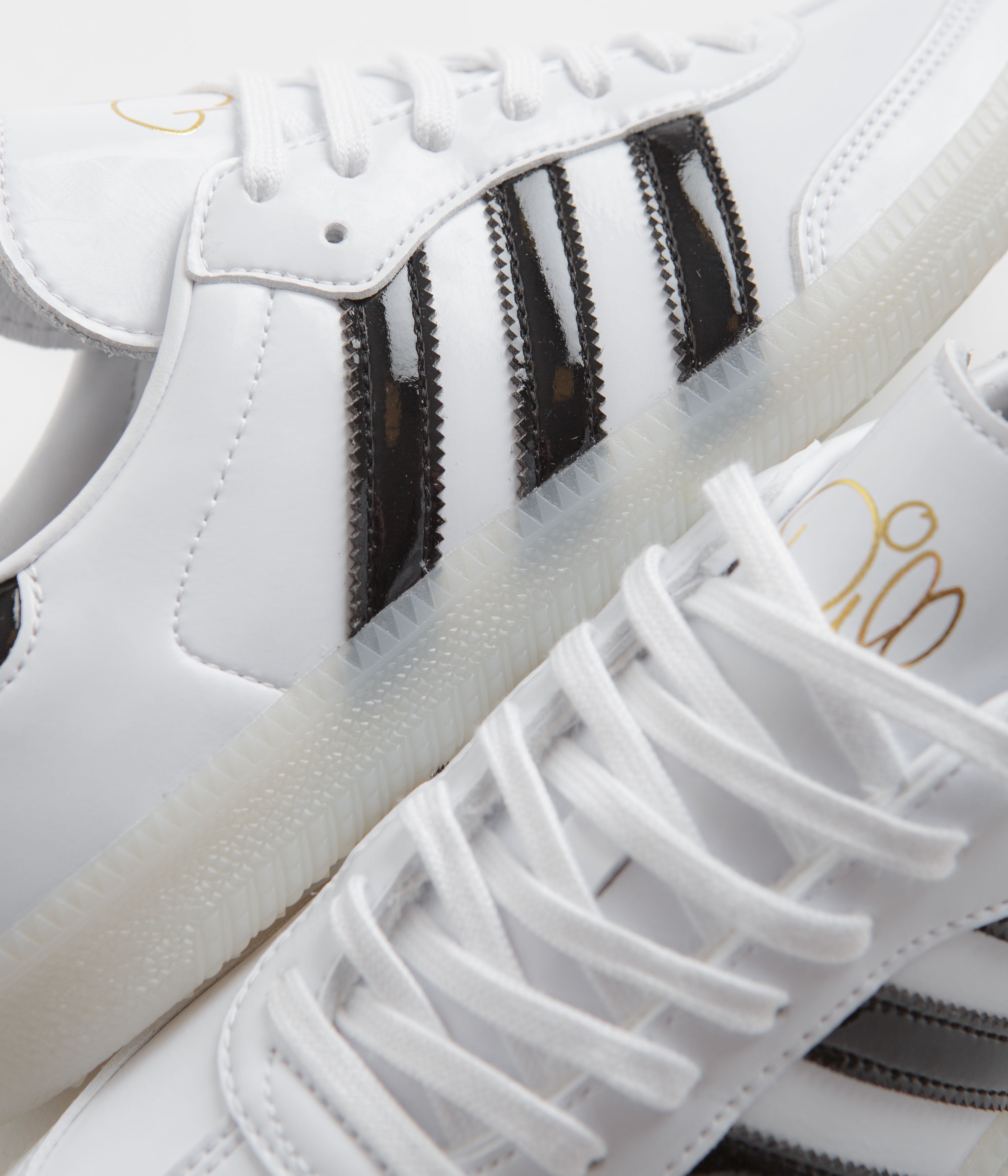 Adidas x Dill Samba Patent Leather Sneakers - White/Black/Gold Metallic - Men's Fashion Shoes for Casual Wear & Street Style