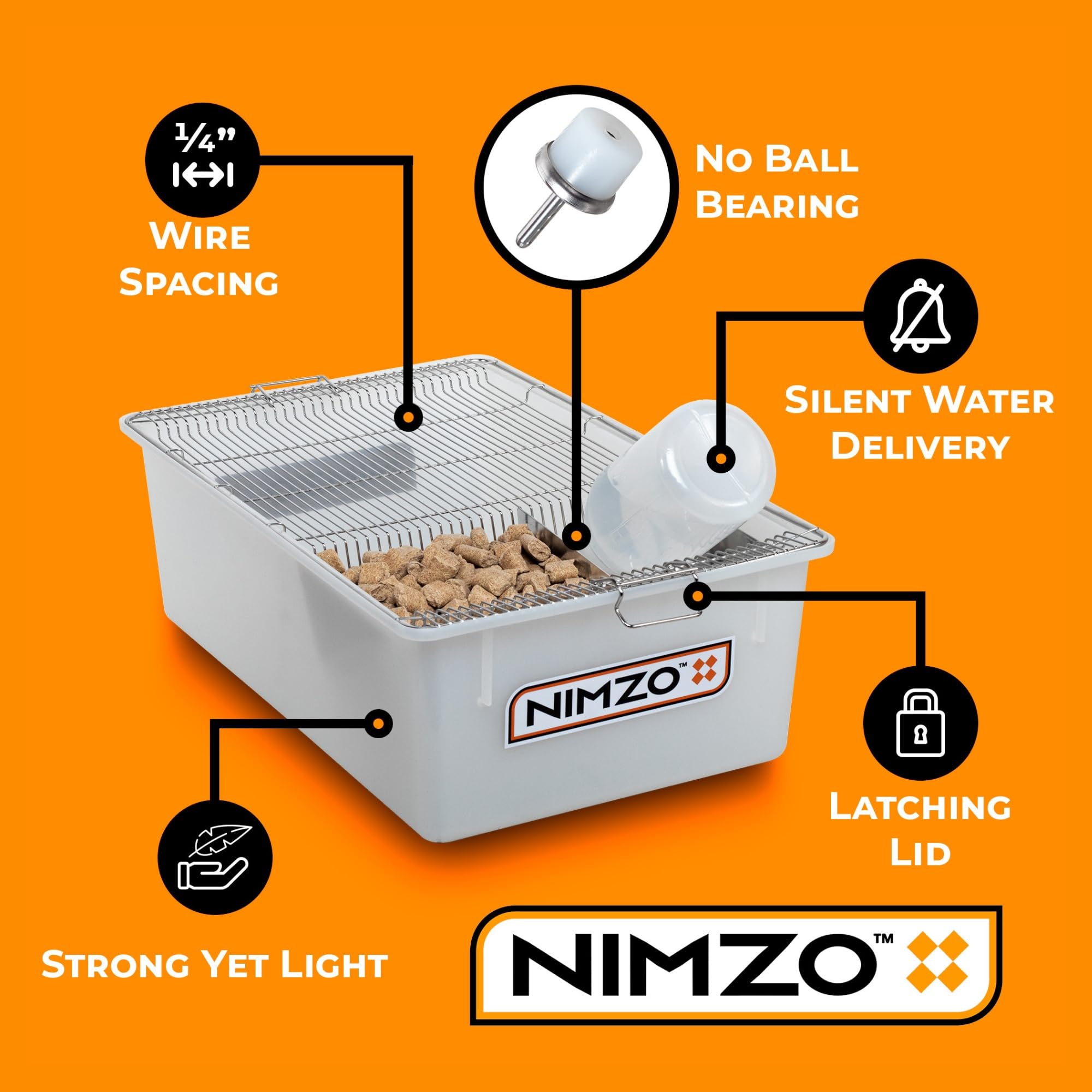 Nimzo Large Lab Cage for Rats & Mice - 3-Pack Breeding Cage with 500ml Water Bottle | Perfect for Small Animal Breeding, Research Labs & Pet Habitats