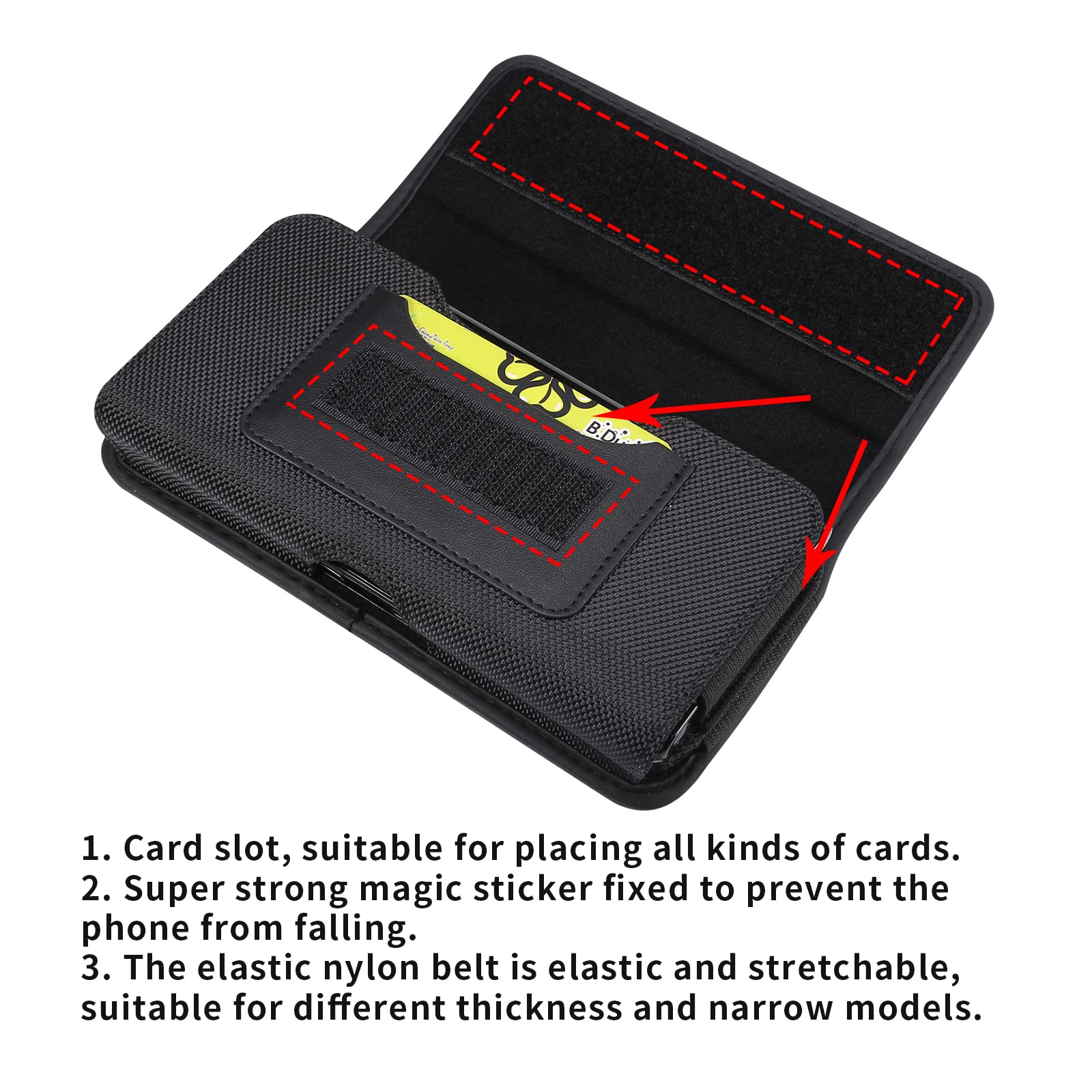 Dual Nylon Phone Case Pouch with Belt Clip & Loop Holster for iPhone 15/14 Pro Max, Samsung Galaxy S23 Ultra/S22+/S23 FE/S20 FE/Note 20 Ultra/A53/A54, Google Pixel 6, OnePlus 11 - Perfect for Outdoor Activities, Work & Travel