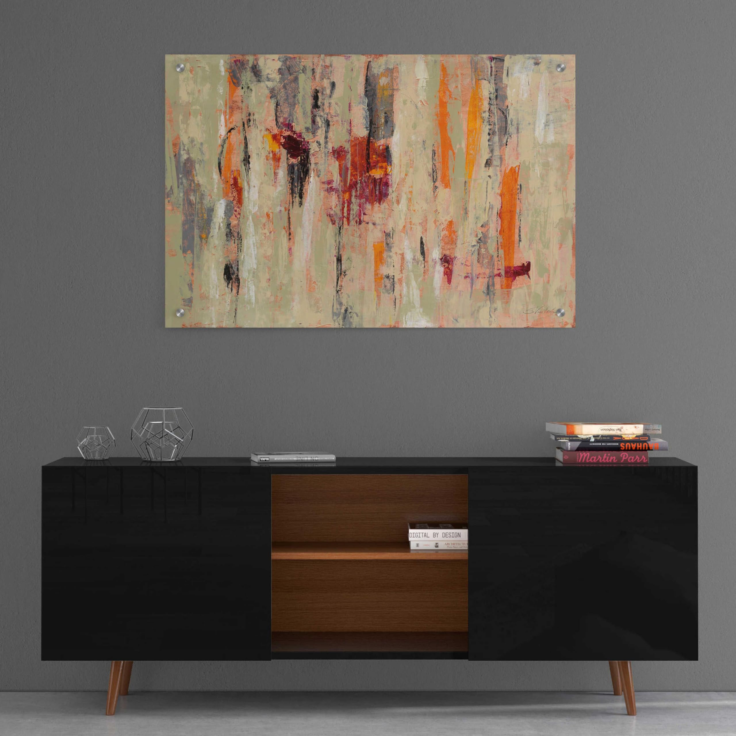 Epic Art 'Graffiti Wall I' by Silvia Vassileva - Modern Acrylic Glass Wall Art Painting 36x24 Inches - Perfect for Living Room, Bedroom & Office Decor