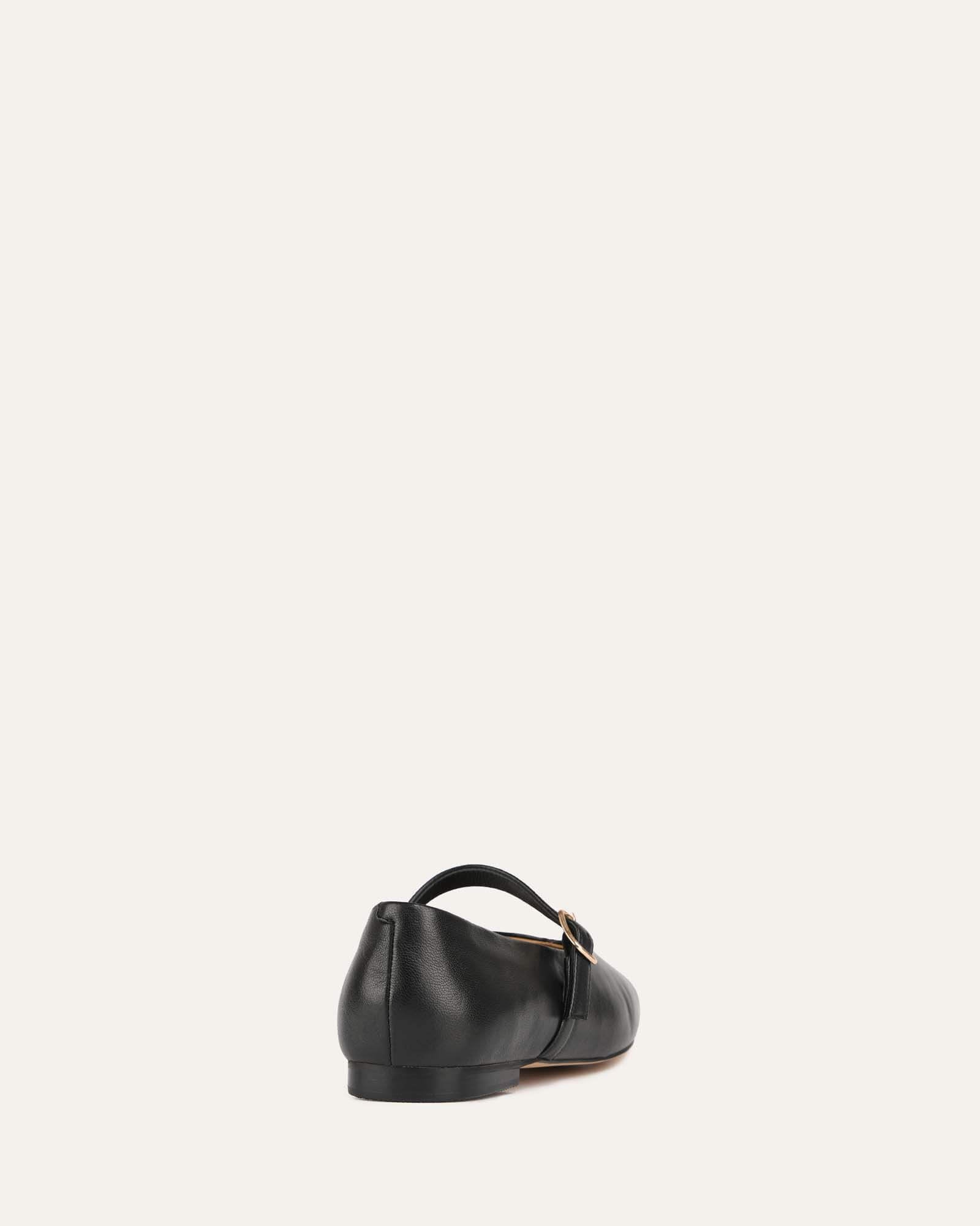 April Casual Flats - Black Leather Women's Shoes for Comfort & Style | Perfect for Work, Walking & Everyday Wear