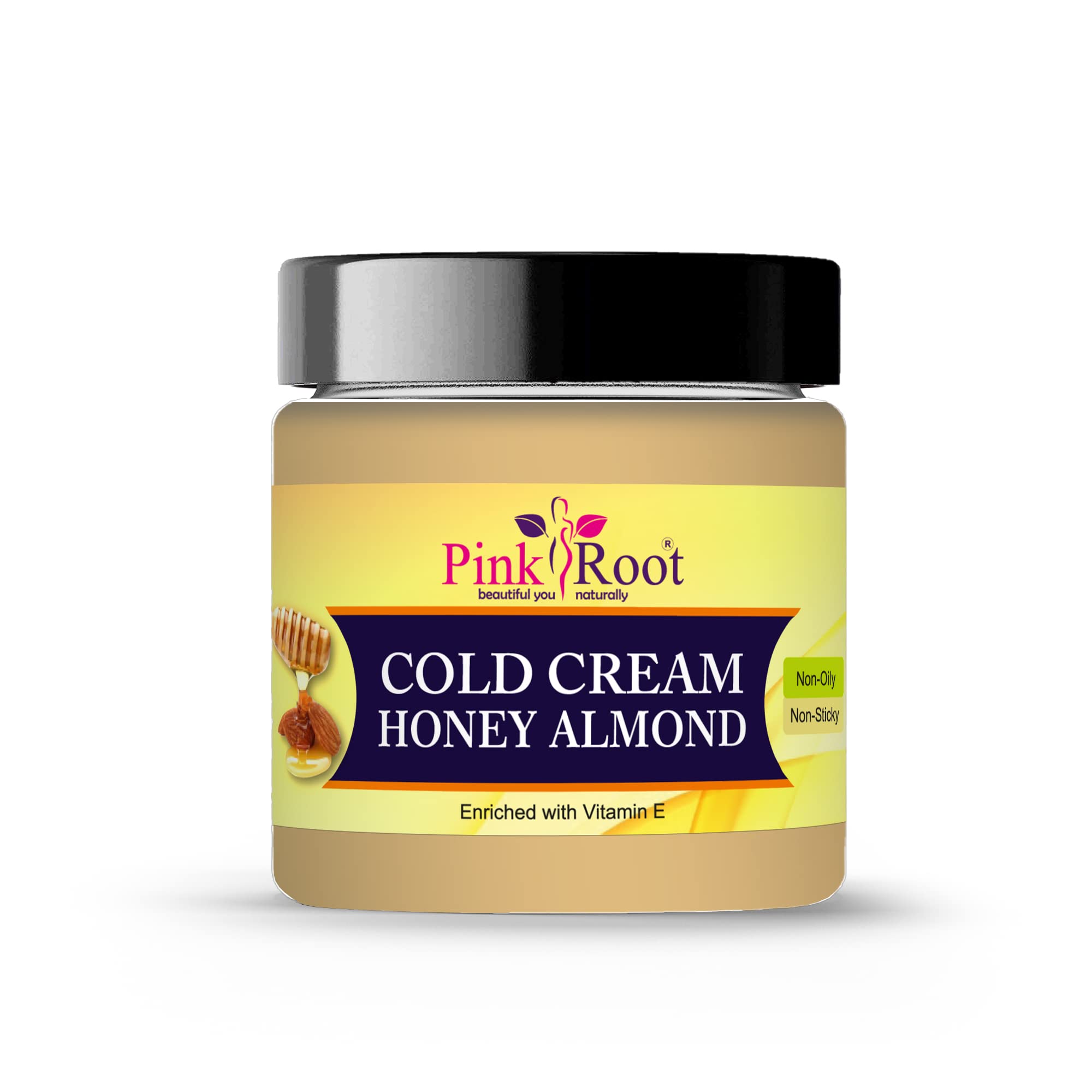 Pink Root Honey Almond Cold Cream 100ml - Natural Moisturizing Face Cream for Dry Skin | Perfect for Night Care & Winter Skincare Routine