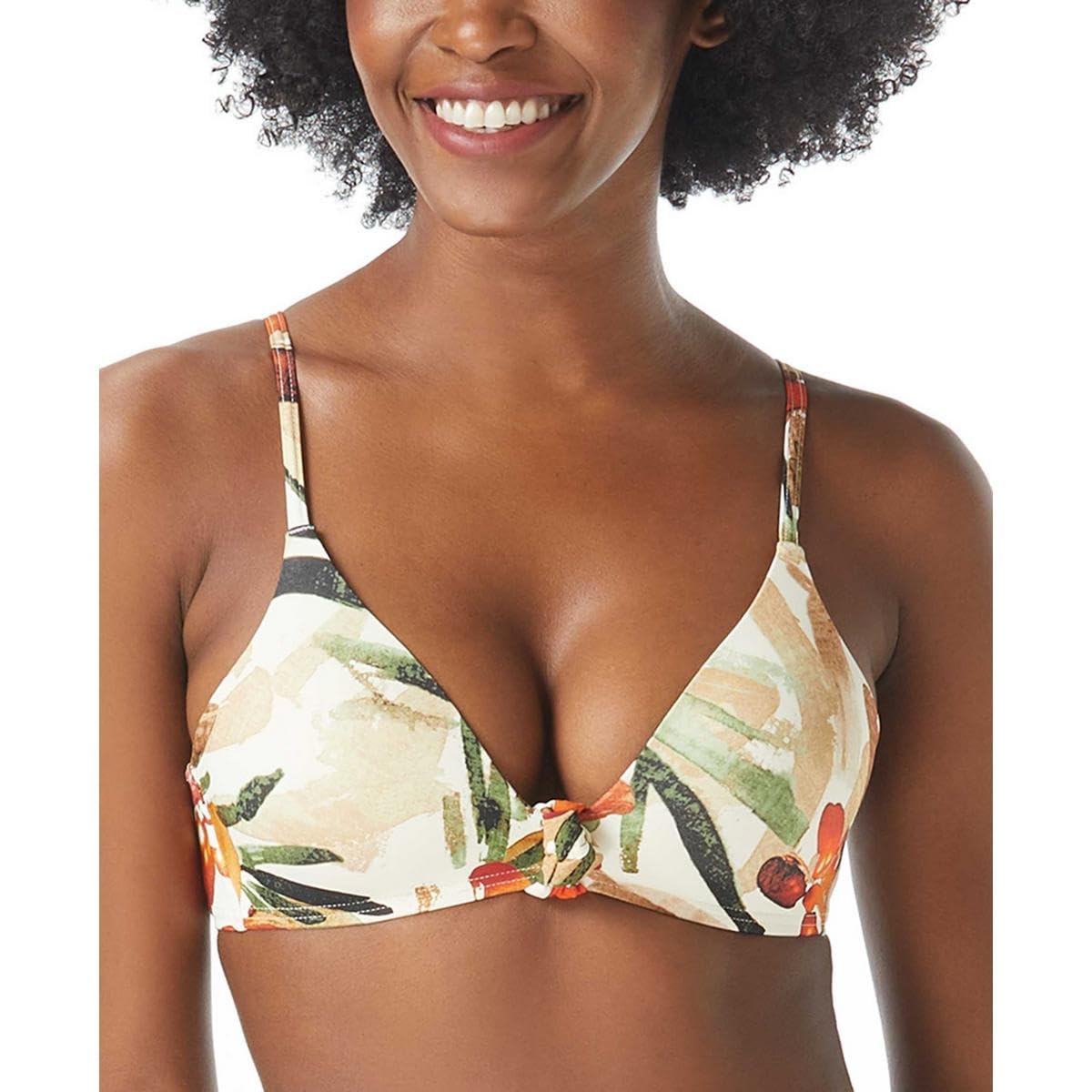 Vince Camuto Women's Printed Molded Cups Bikini Swim Top - Supportive & Stylish Swimwear for Beach, Pool & Vacation
