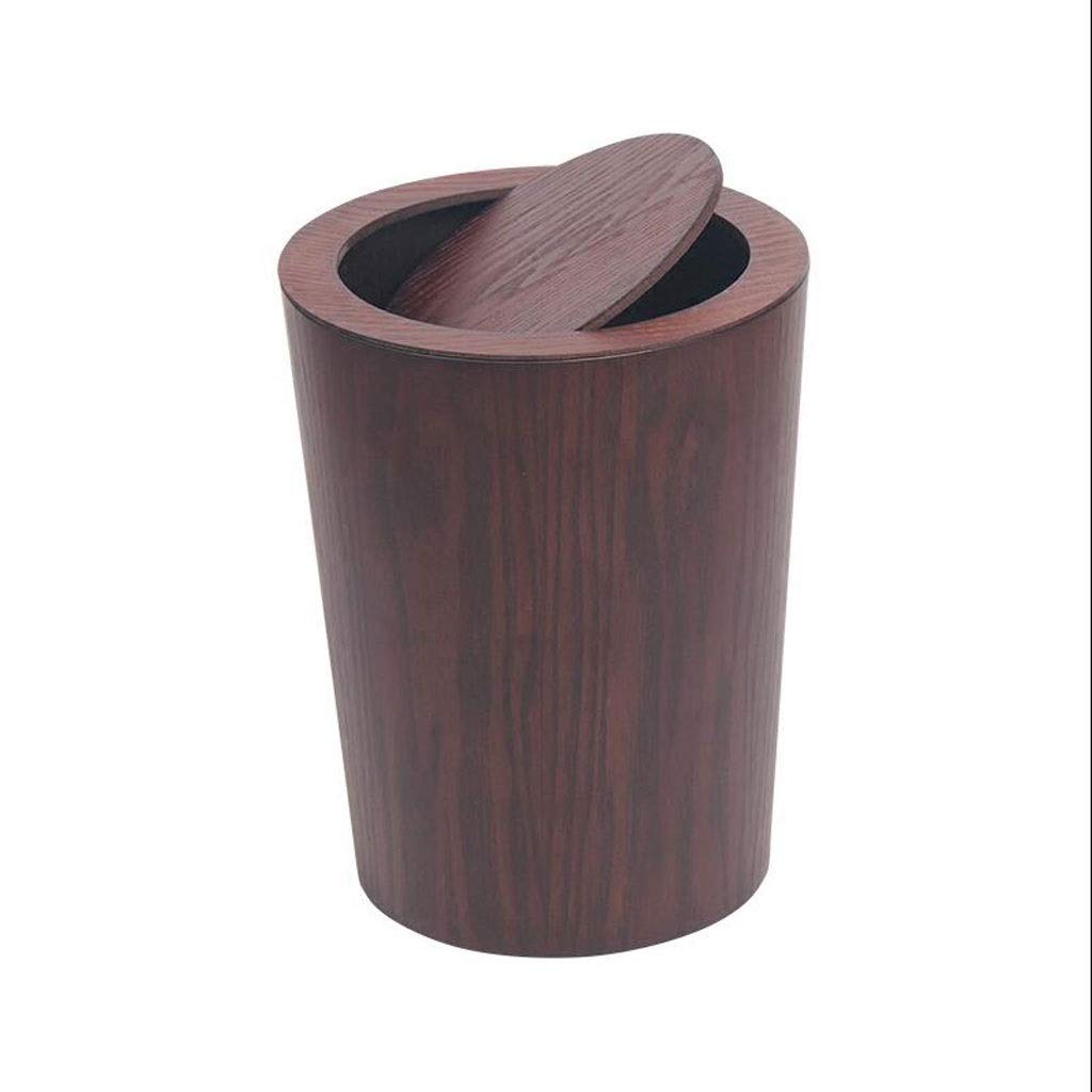Eco-Friendly 3.17 Gallon Wooden Recycling Bin - Brown Wastebasket for Bedroom, Dorm, Office & Kitchen | High Capacity Trash Can with Shake Feature | Perfect for Home Recycling & Waste Management
