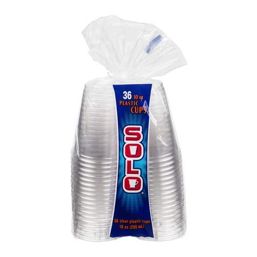 Solo Clear 10 oz Plastic Cups - 36 Count (Pack of 16) Disposable Party Cups for Beverages, Picnics, BBQs, and Outdoor Events