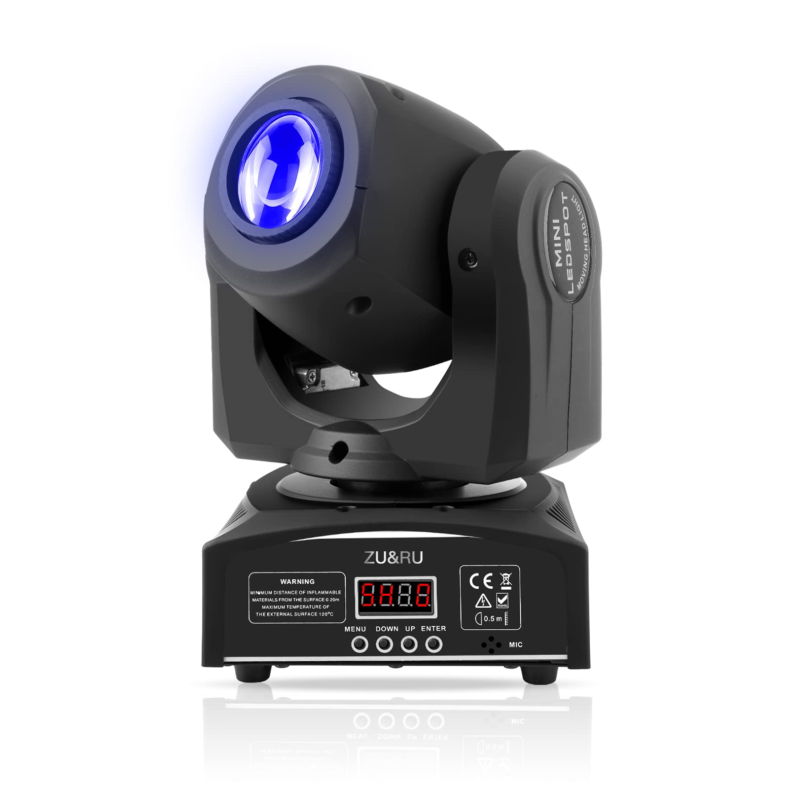 50W LED Moving Head Stage Lights with 8 Gobos & 8 Colors - DMX 512 Sound Activated Spotlights for Wedding, DJ Party, Club & Stage Lighting - Professional 11-Channel Lighting Effects for Live Performances