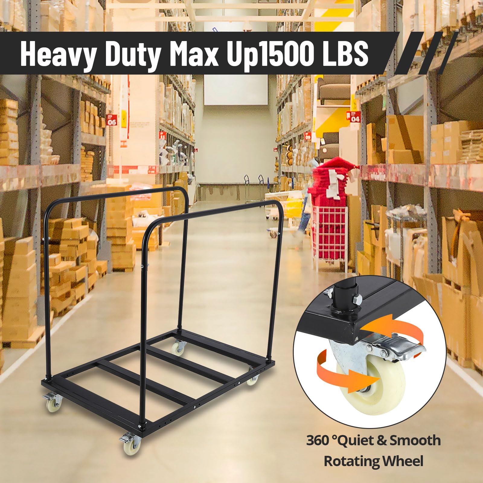 Heavy Duty Folding Table Cart with 5