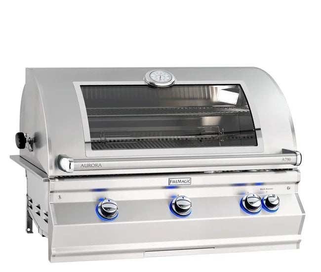 Fire Magic 36-Inch 3-Burner Aurora Built-In Gas Grill with Rotisserie & Analog Thermometer (A790i) - Perfect for Outdoor Cooking, Backyard BBQs, and Patio Entertaining