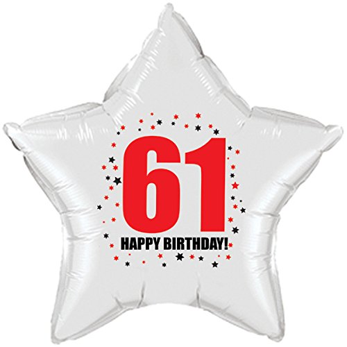 61st Birthday Star Balloon - Gold & Silver Foil Balloons for Party Decorations - Perfect for Milestone Birthdays, Retirement Celebrations & Special Occasions